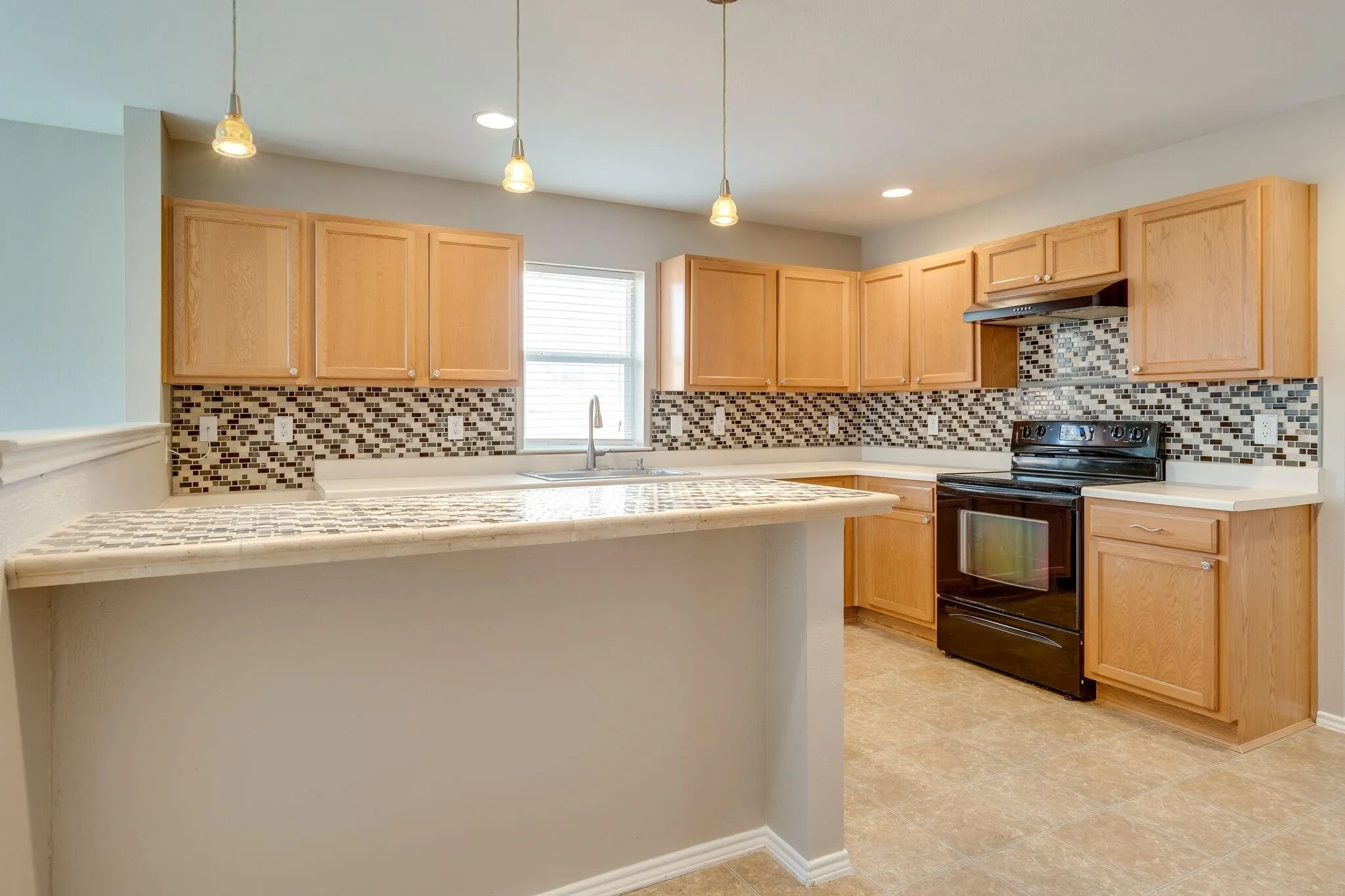 Large kitchen and tons of cabinet space!