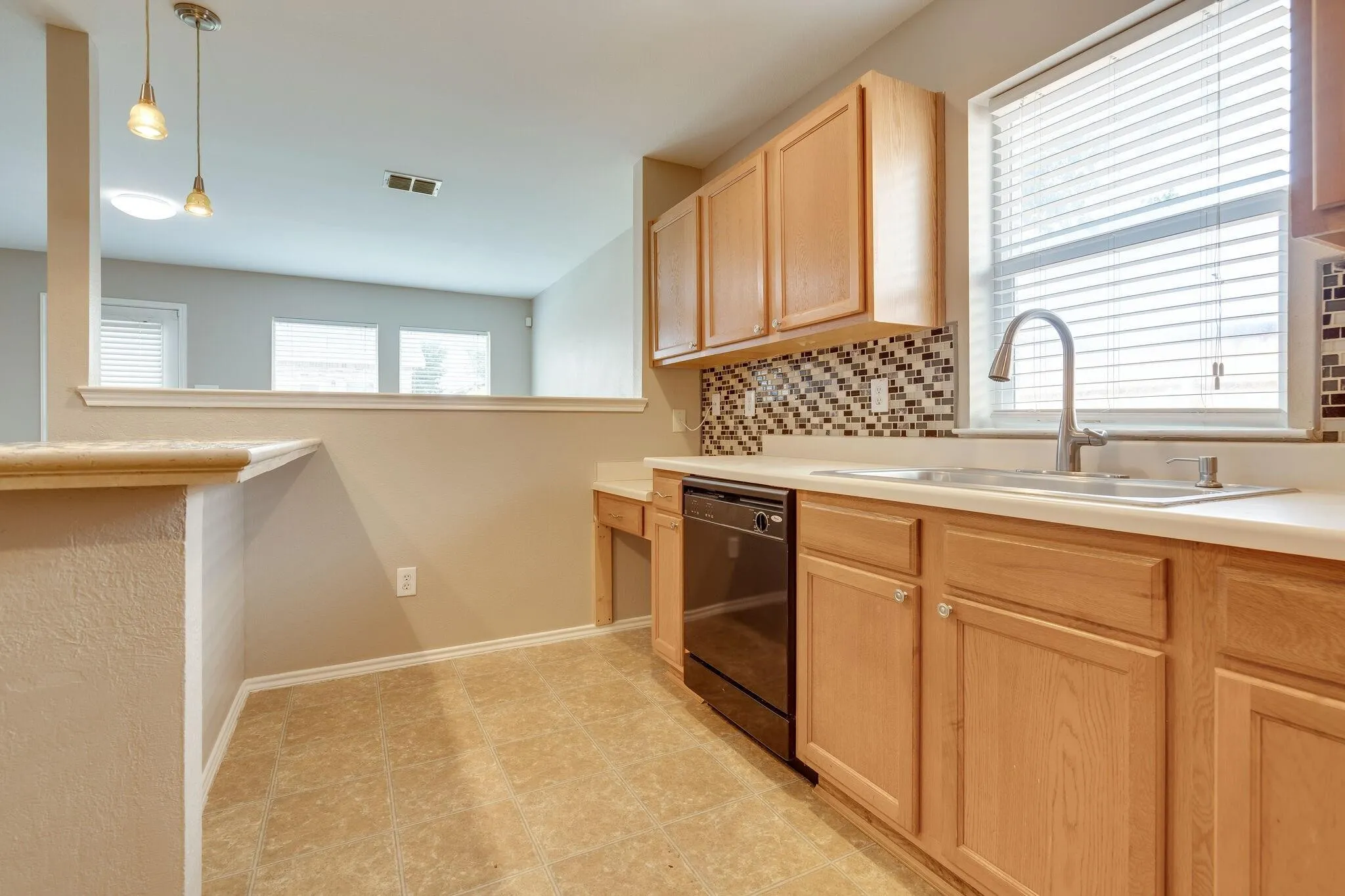 Kitchen with small working desk area