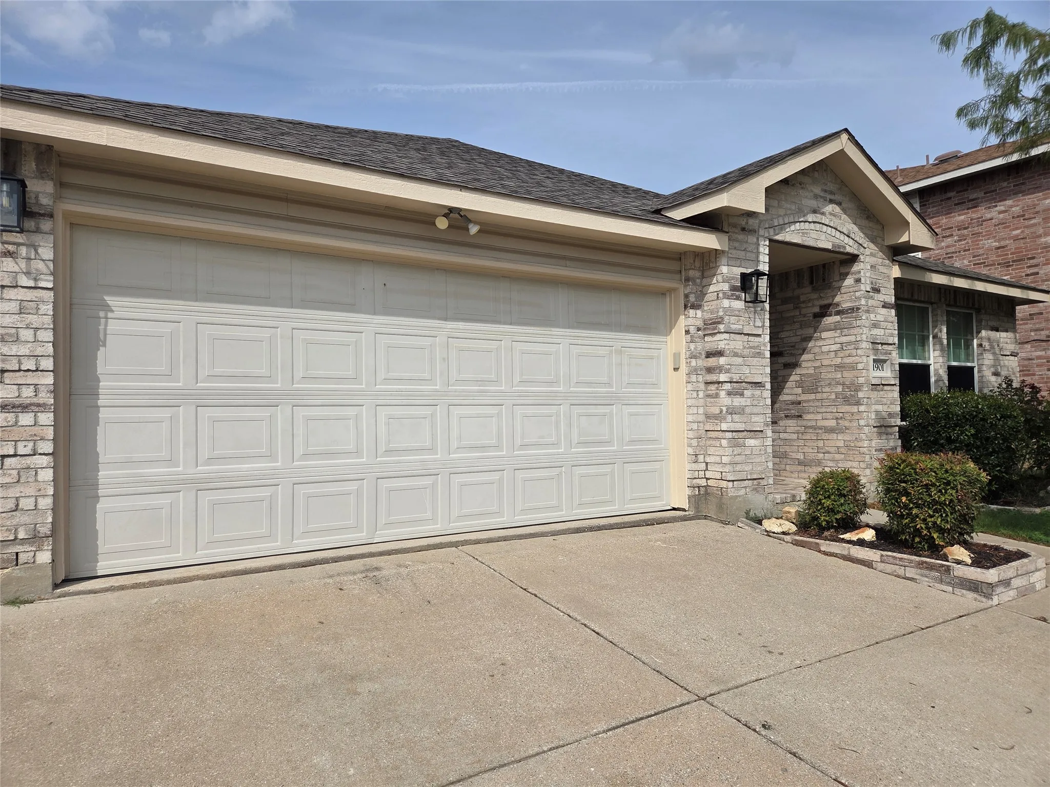 Freshly painted trim on home.