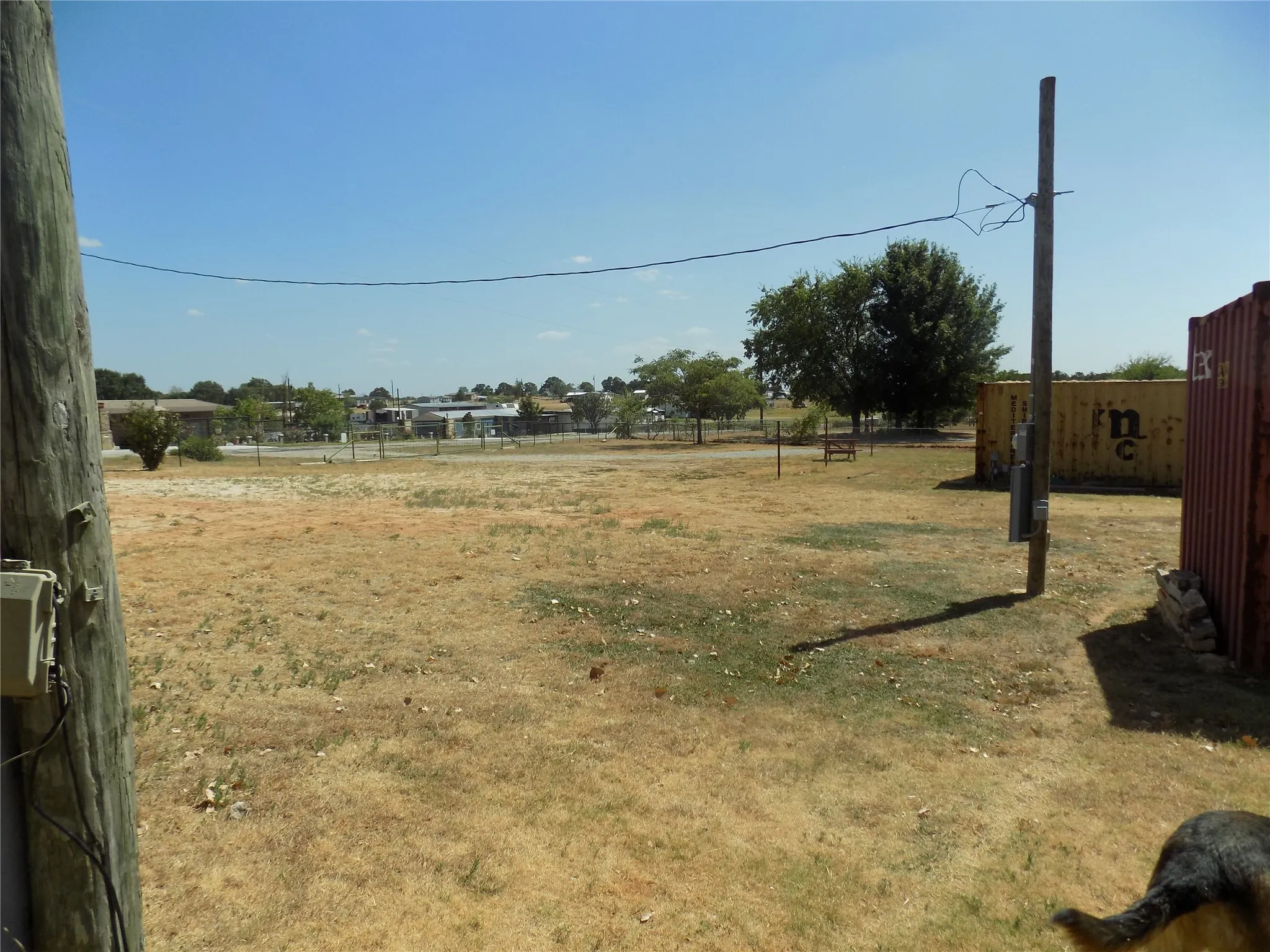 View from home to the second gate at the street.