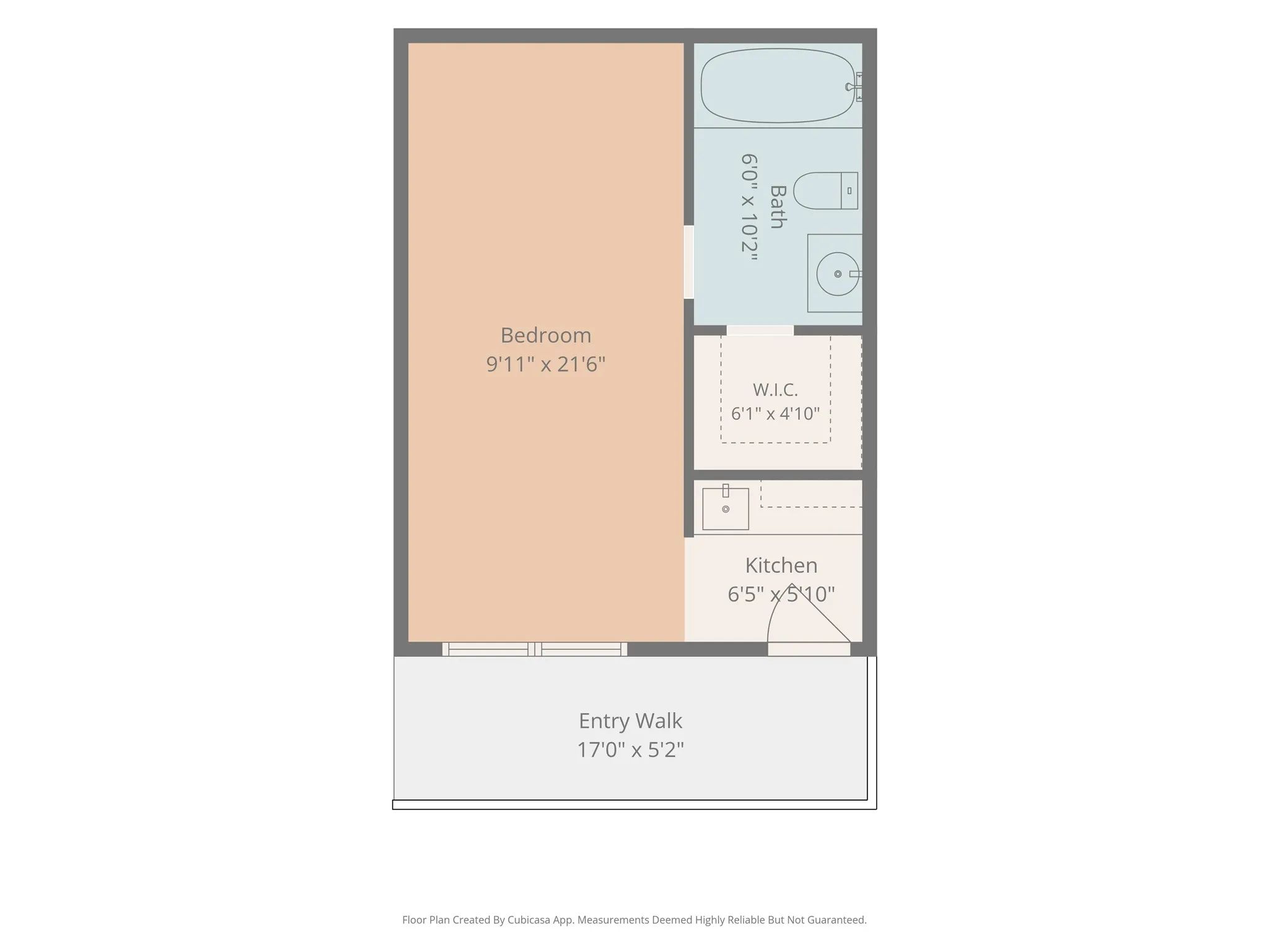 The Guest House floorplan highlights a private Bedroom, Kitchenette, Full Bath, and Walk-In Closet—a remarkably complete secondary space. Note that huge additional storage is adjacent to the bedroom and accessible from the exterior.