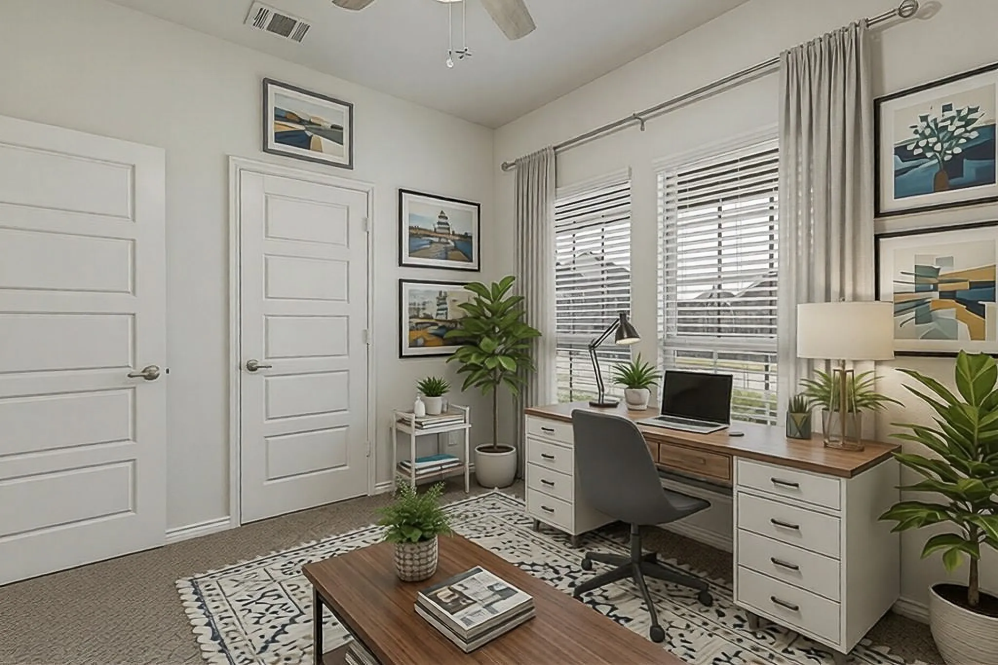 Secondary Bedroom Virtually Staged as Home Office