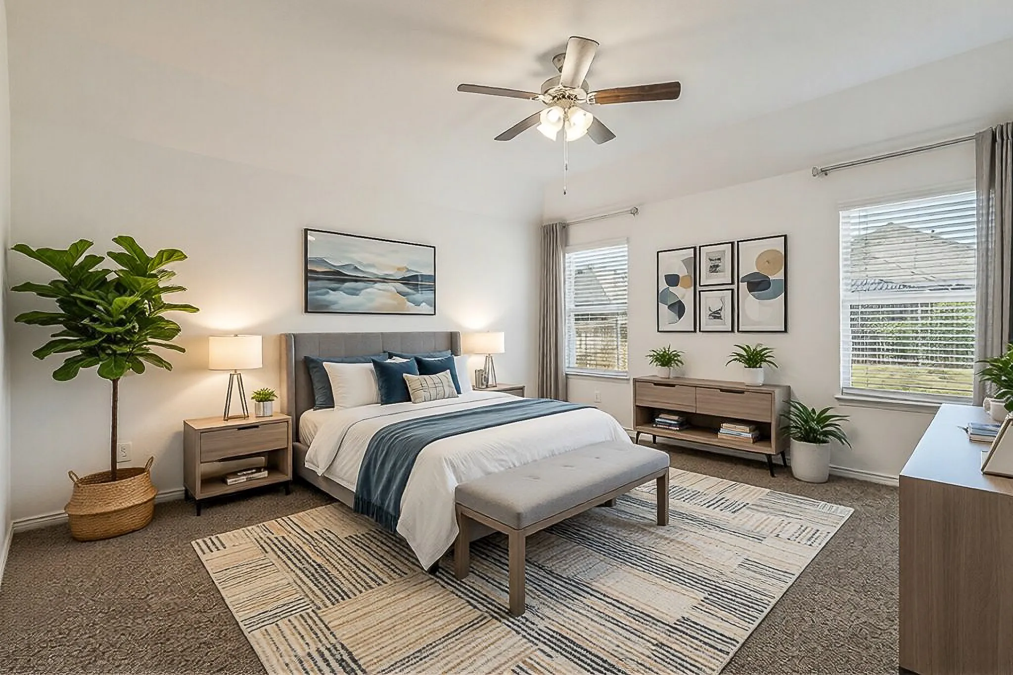Virtually Staged Primary Bedroom