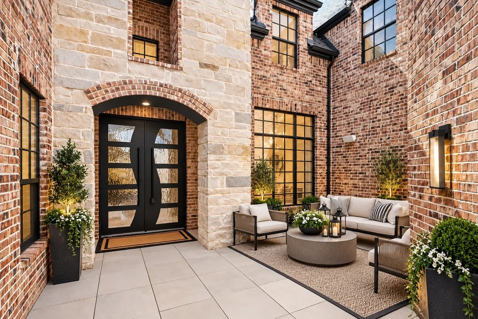 Luxury Courtyard Entrance Virtually Staged