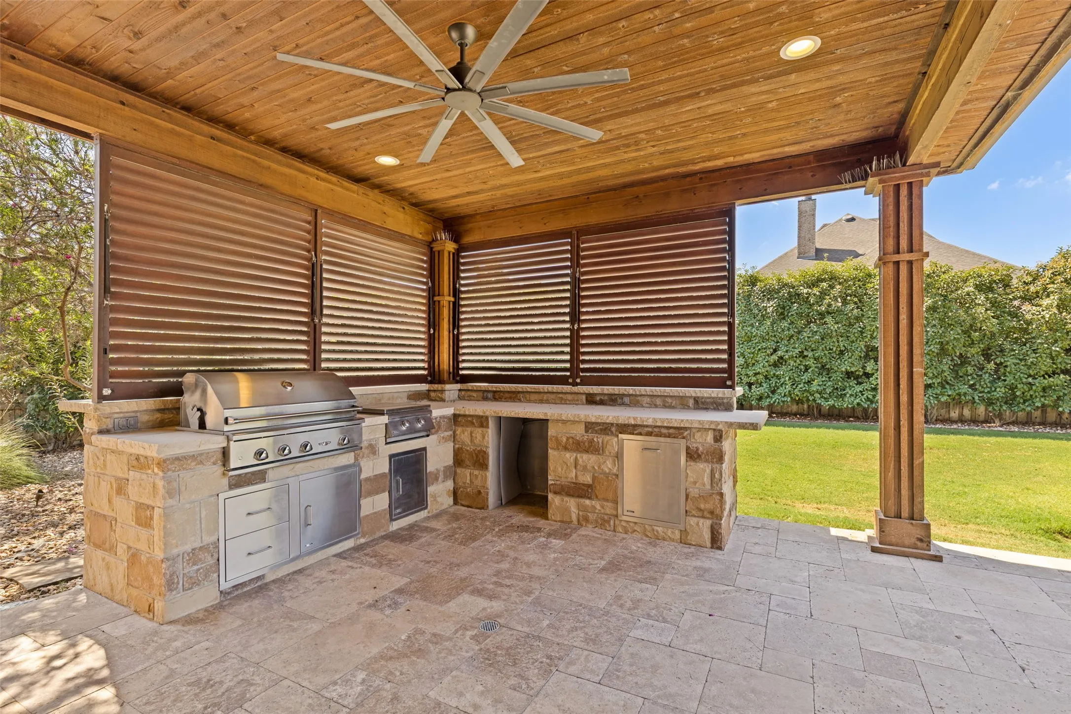 Outdoor attached kitchen area