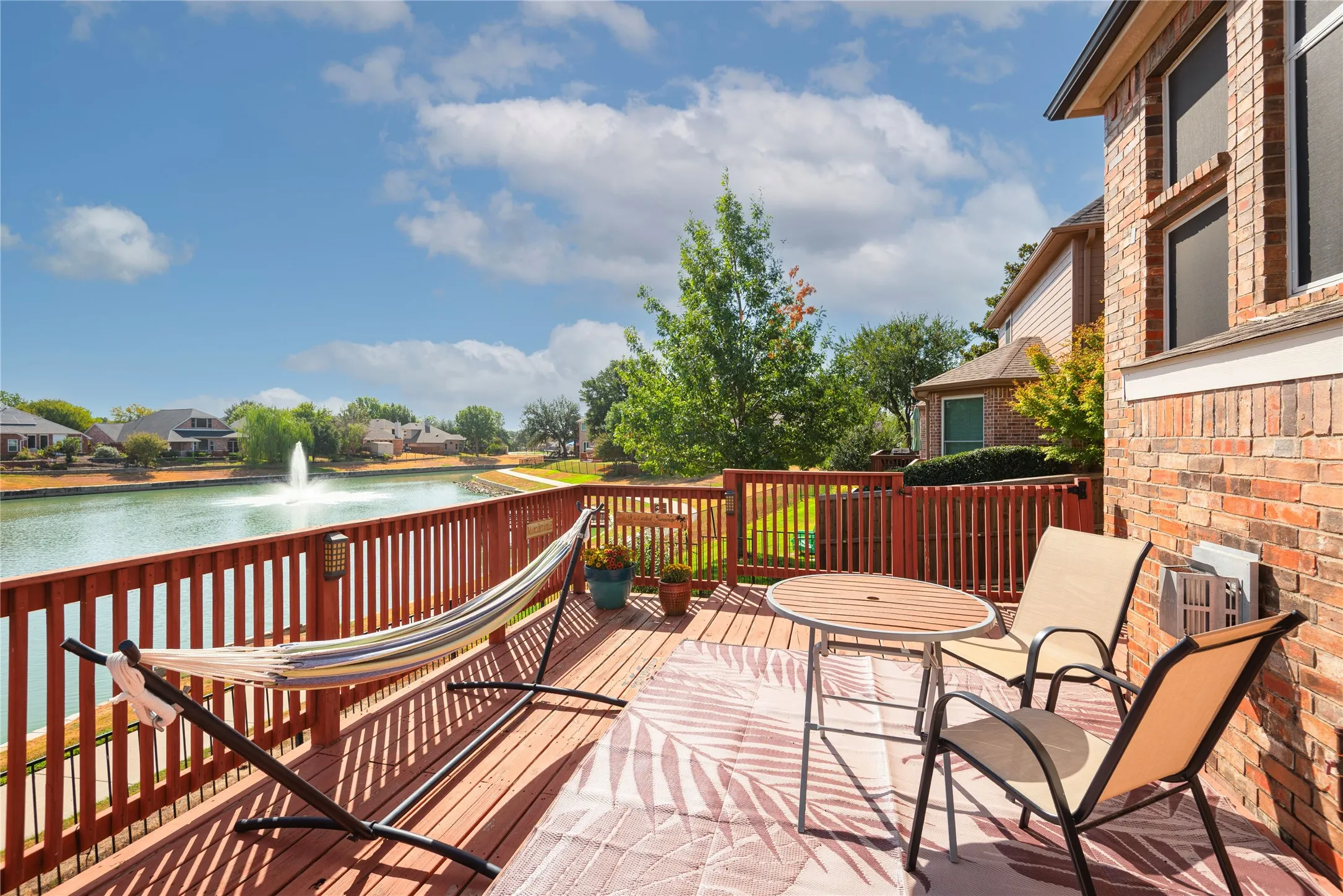 Backyard deck.