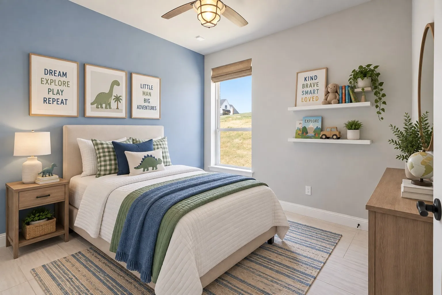 Virtually staged bedroom