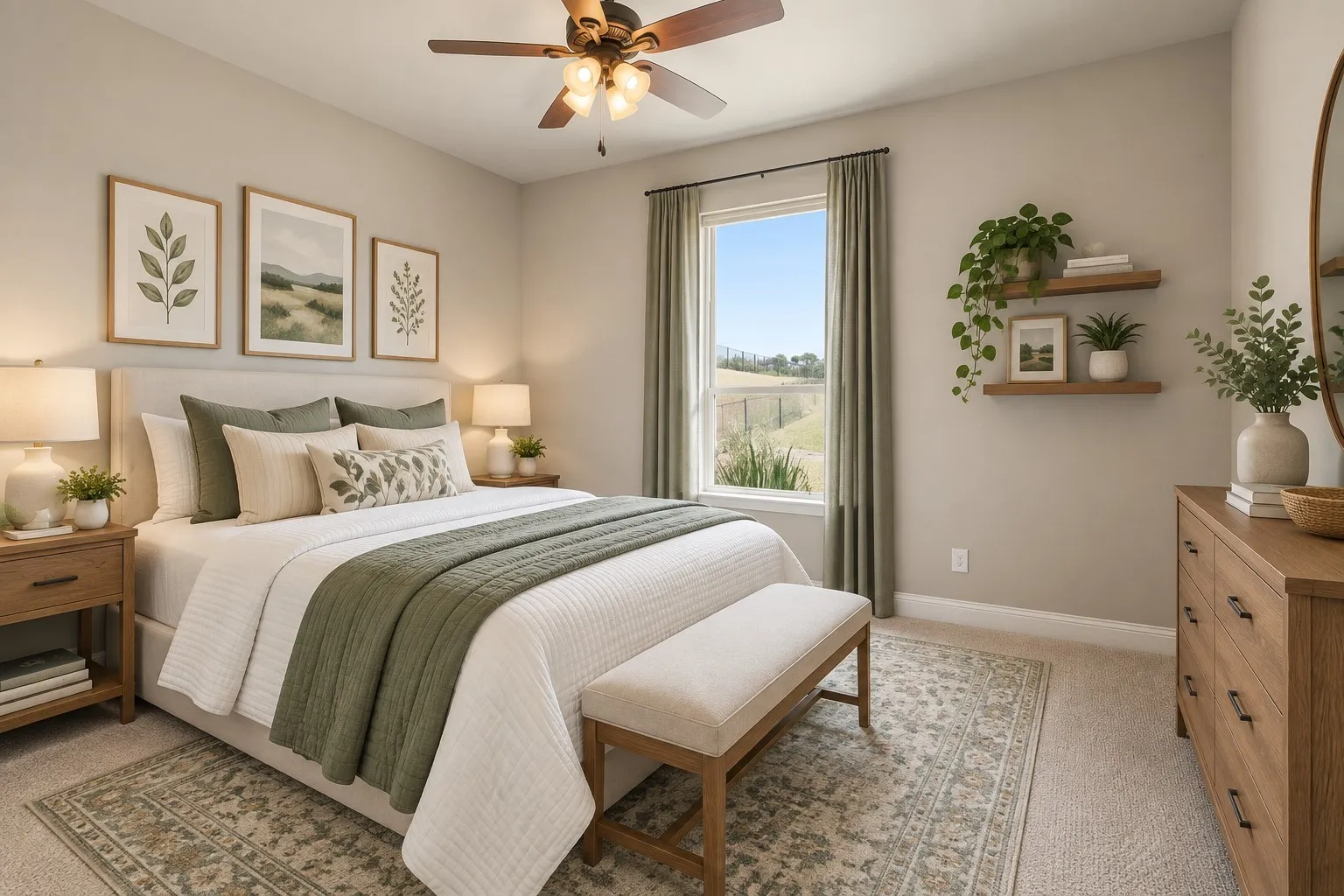 Virtually staged guest suite