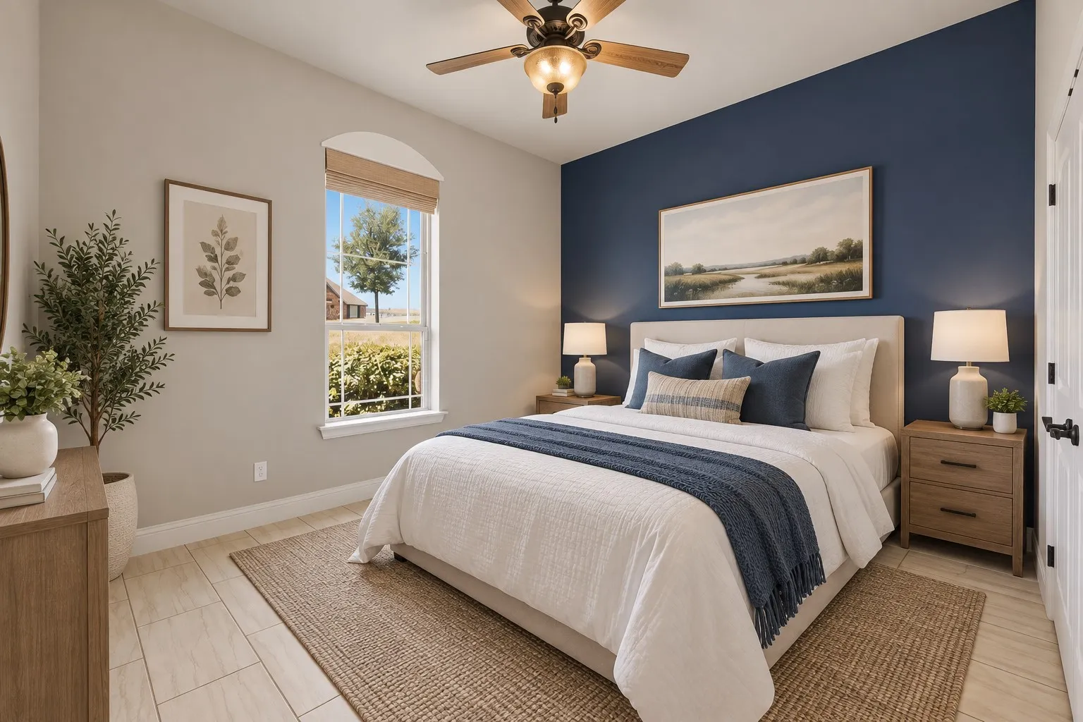 Virtually staged bedroom
