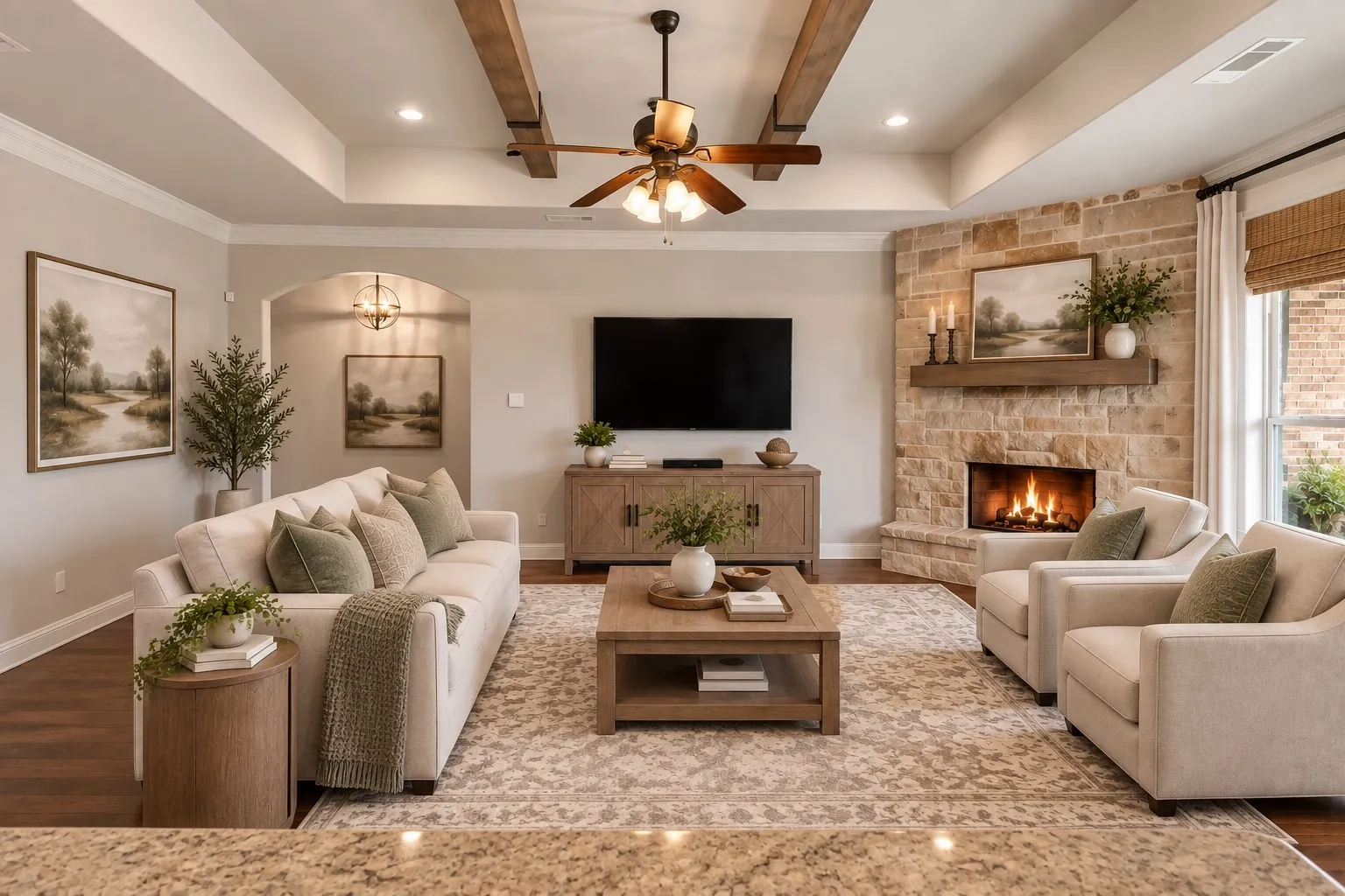 Virtually Staged Living Room