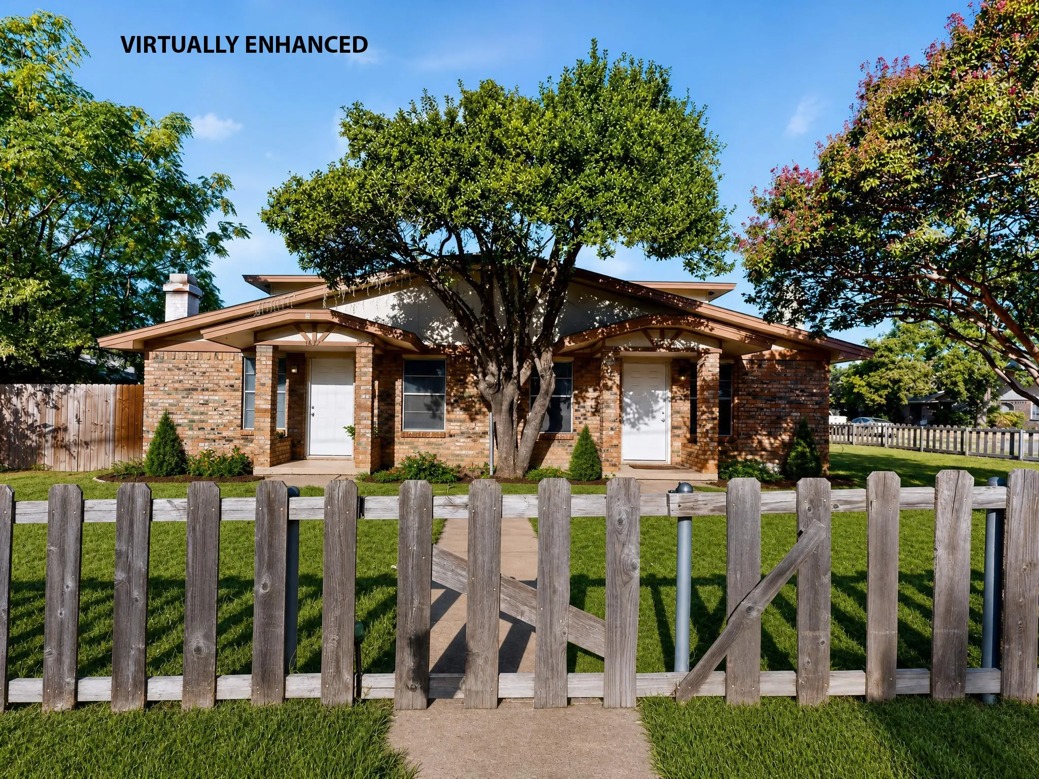 Front with virtual enhanced landscape