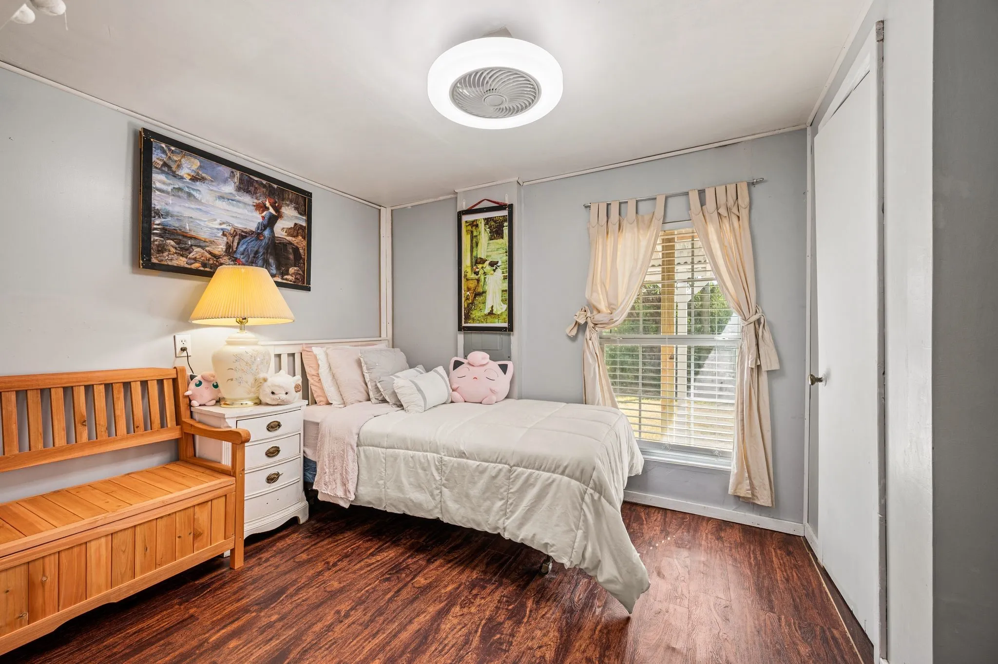 single window, flush-mount ceiling light
