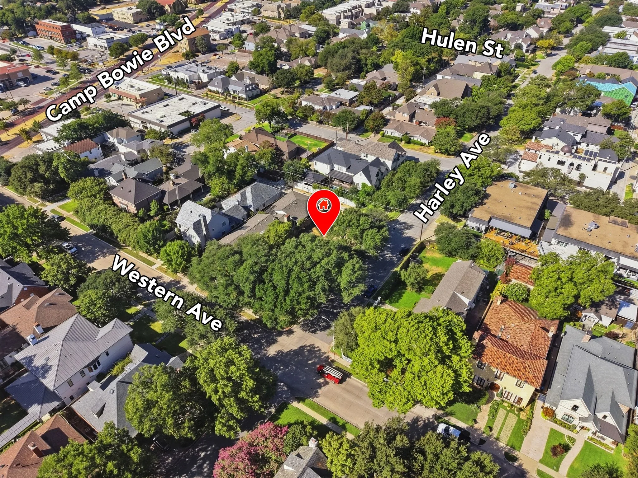 Lot is one block north of Camp Bowie,walking distance to eating shopping and more