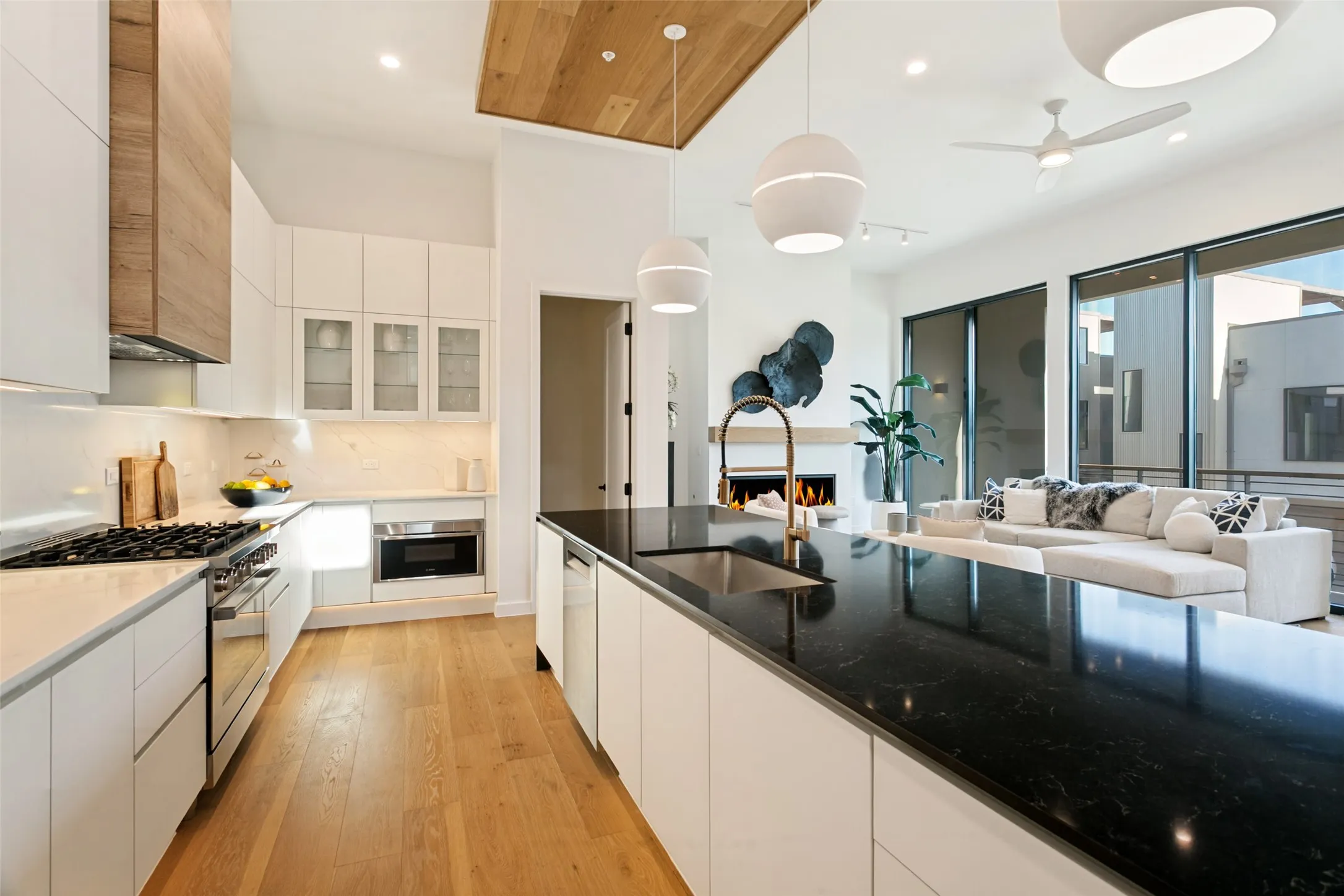 Expansive island is perfect for entertaining.