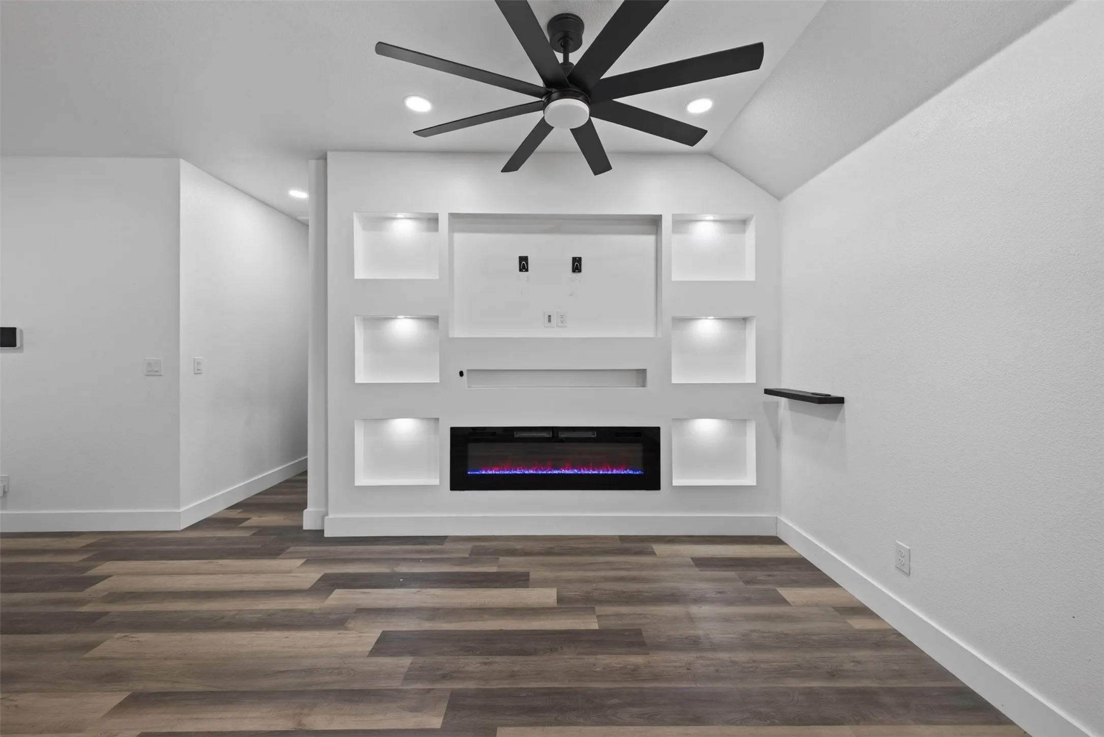 Electric fireplace.