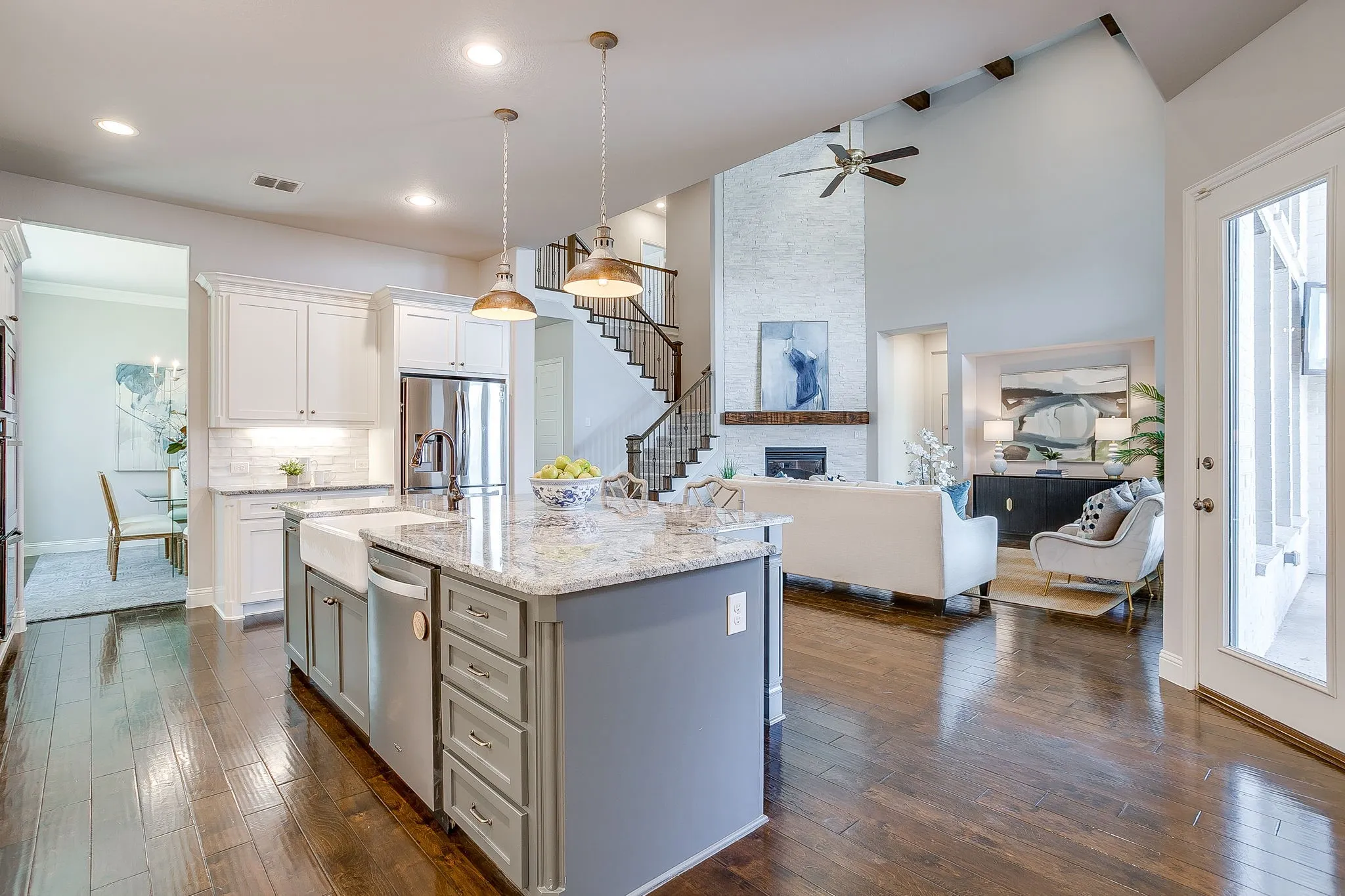 Open plan kitchen and living area