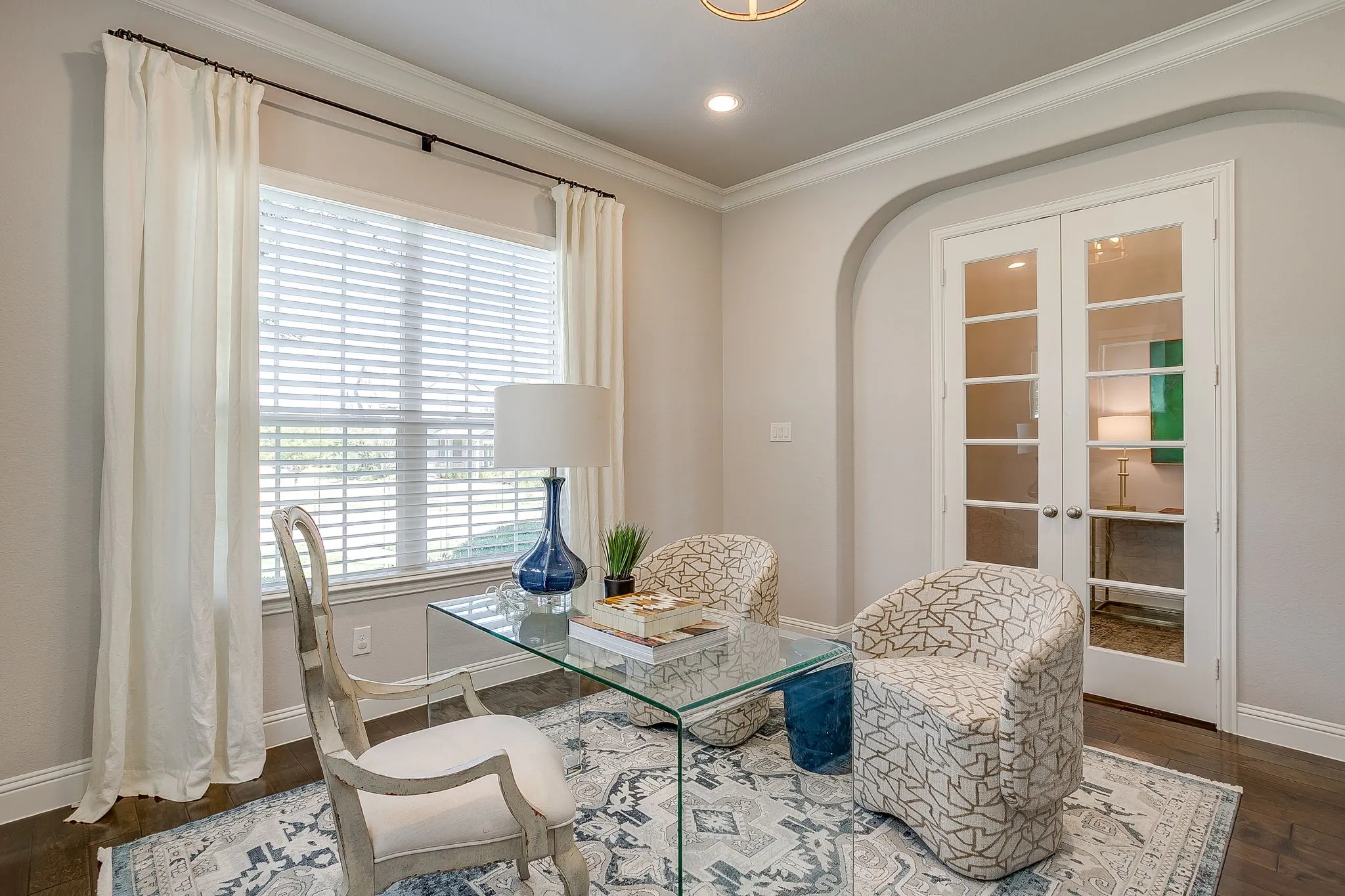 Study with french doors for privacy