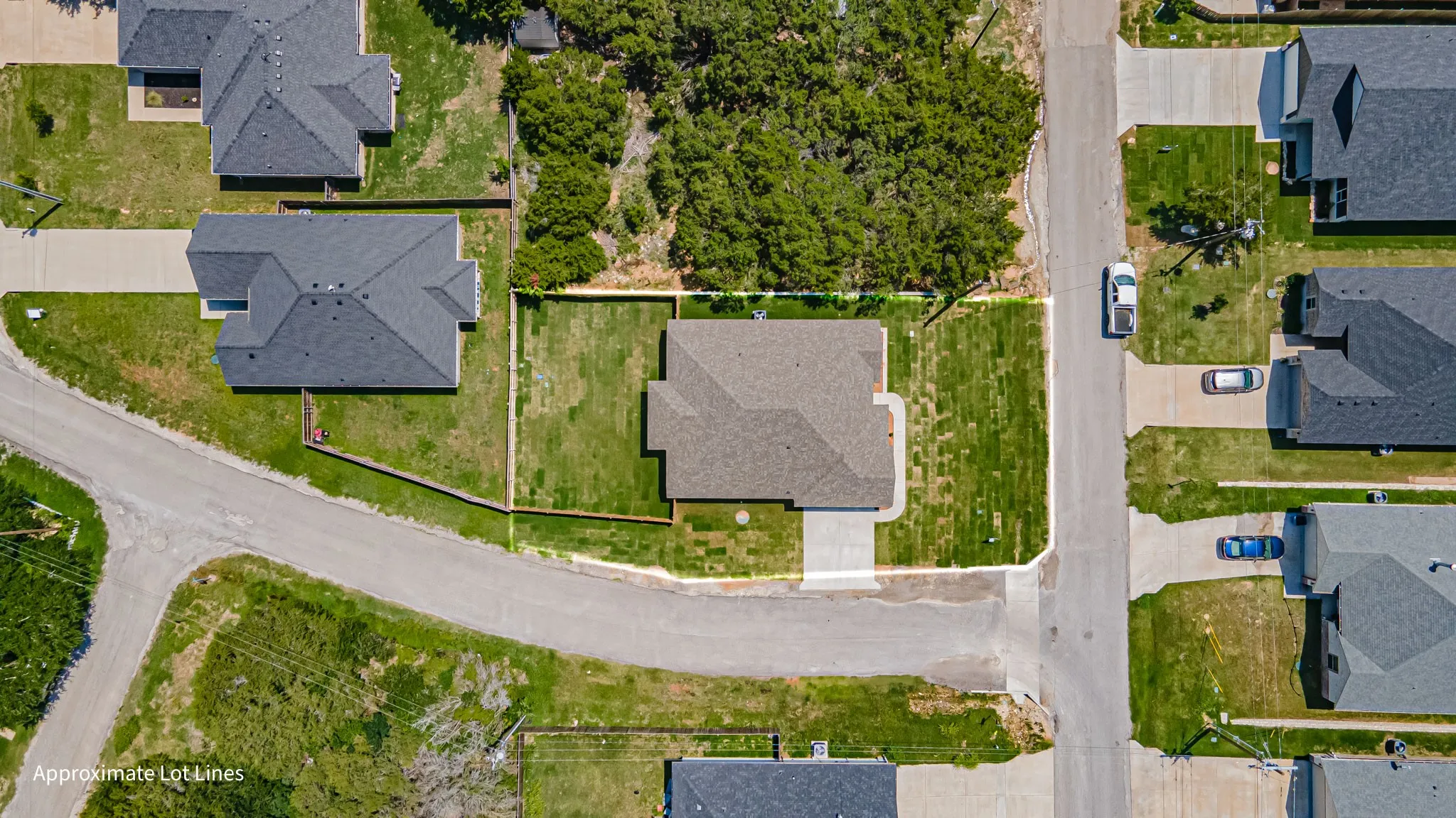 Great corner lot for side entry garage.