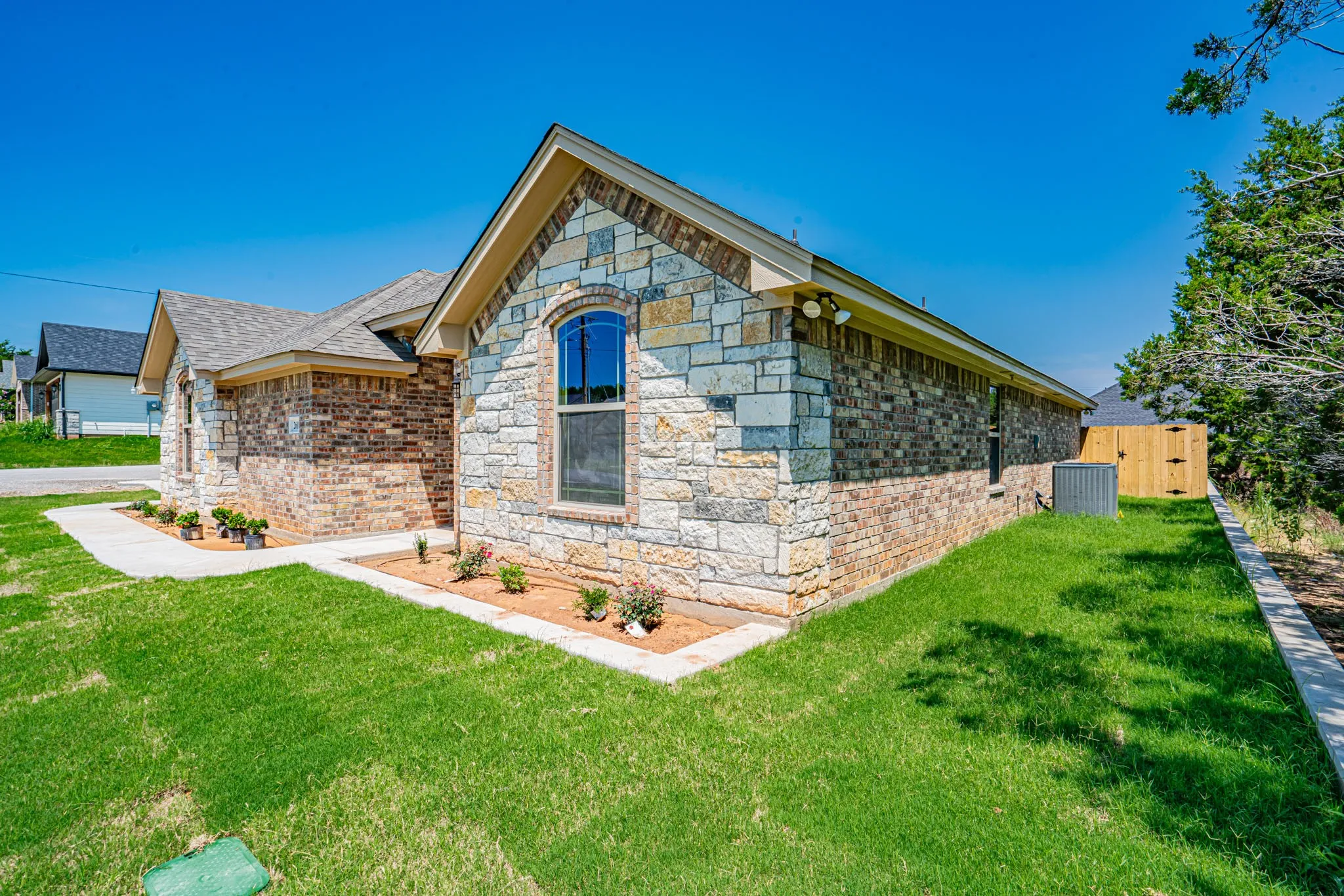 Side view of the home