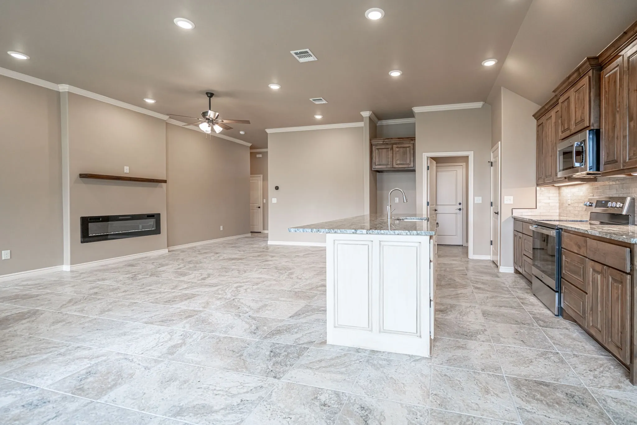 Open kitchen with island