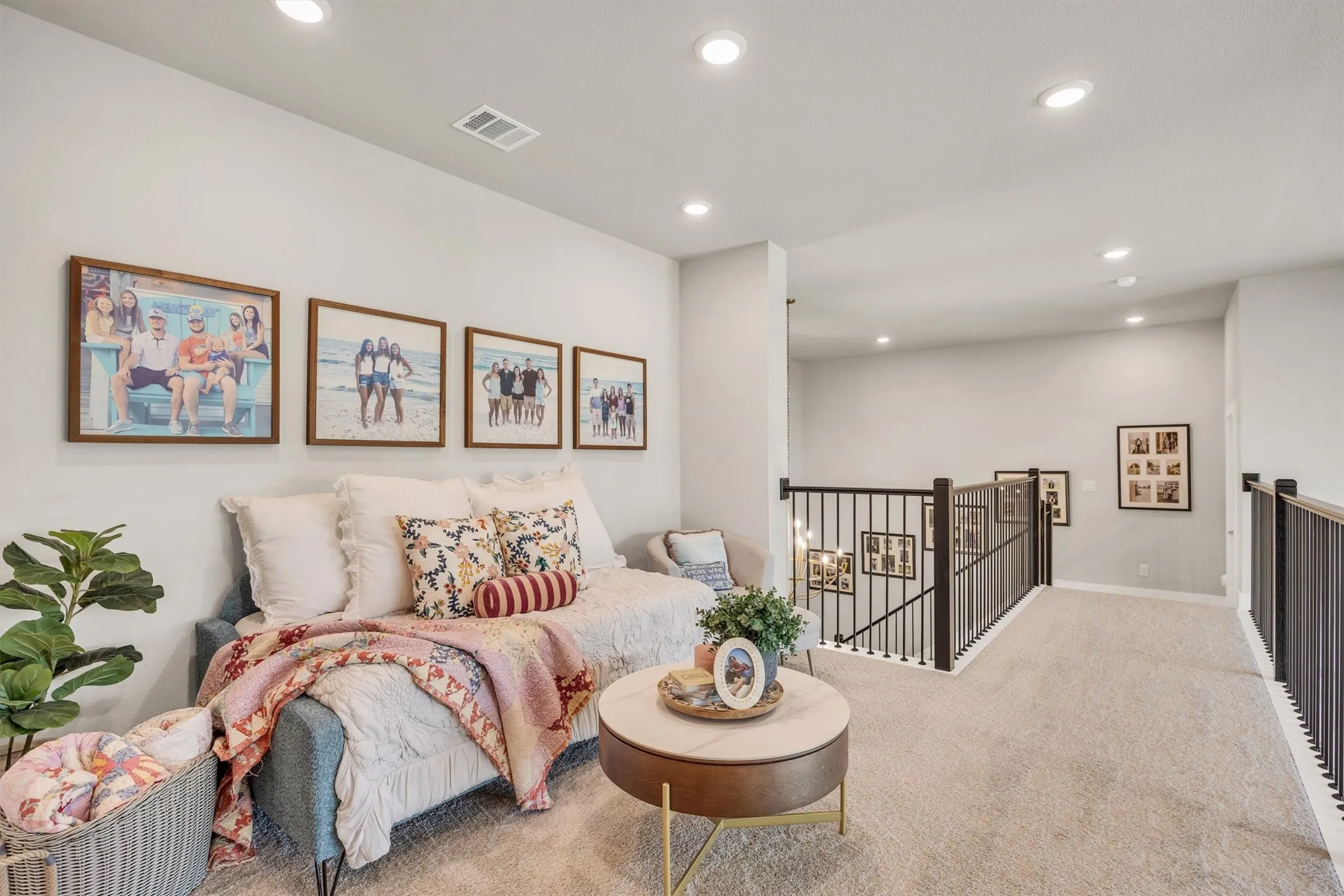 The perfect reading spot just upstairs with fantastic views to the outdoor oasis!