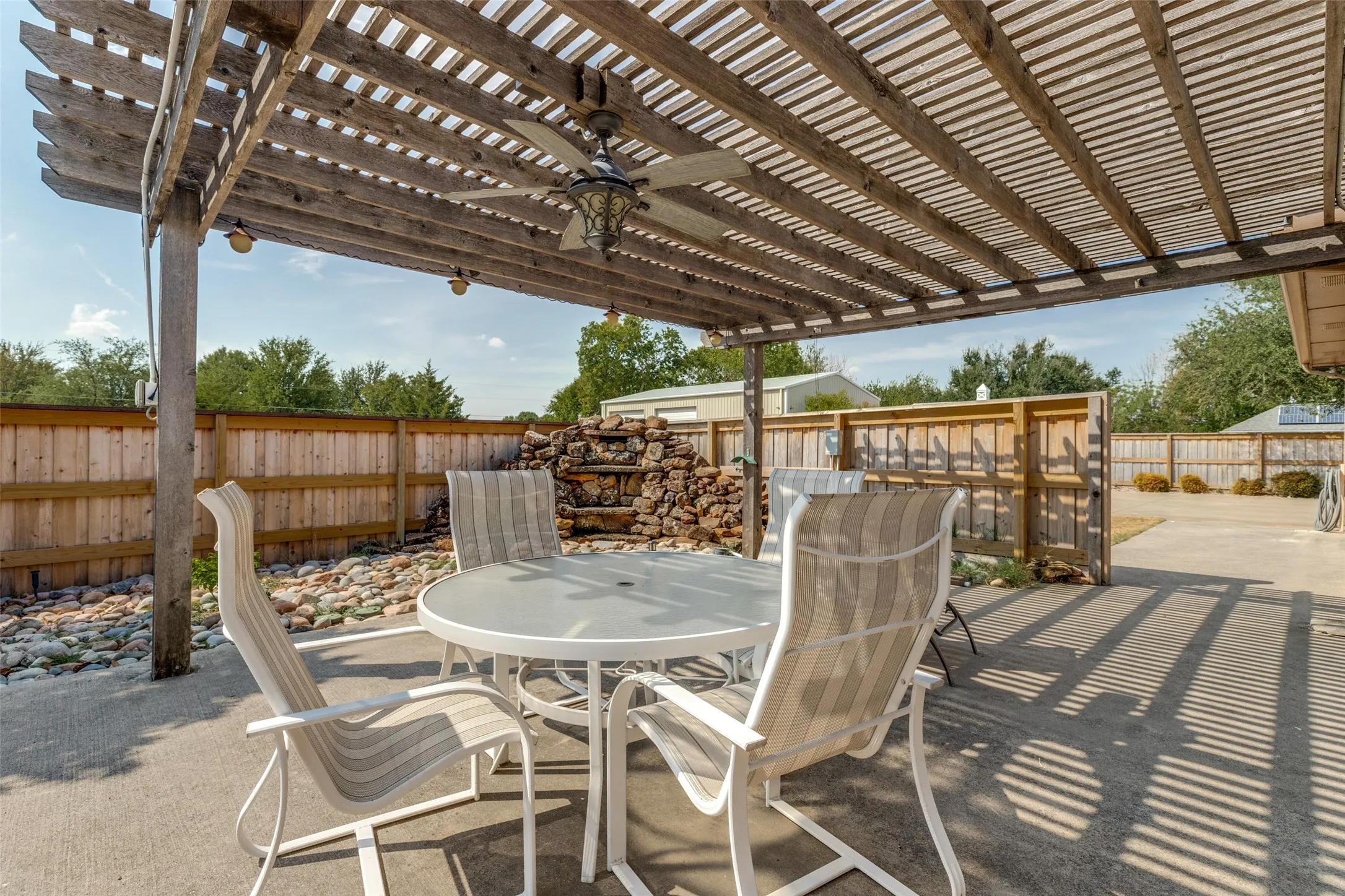 Private patio off the Primary with waterfall