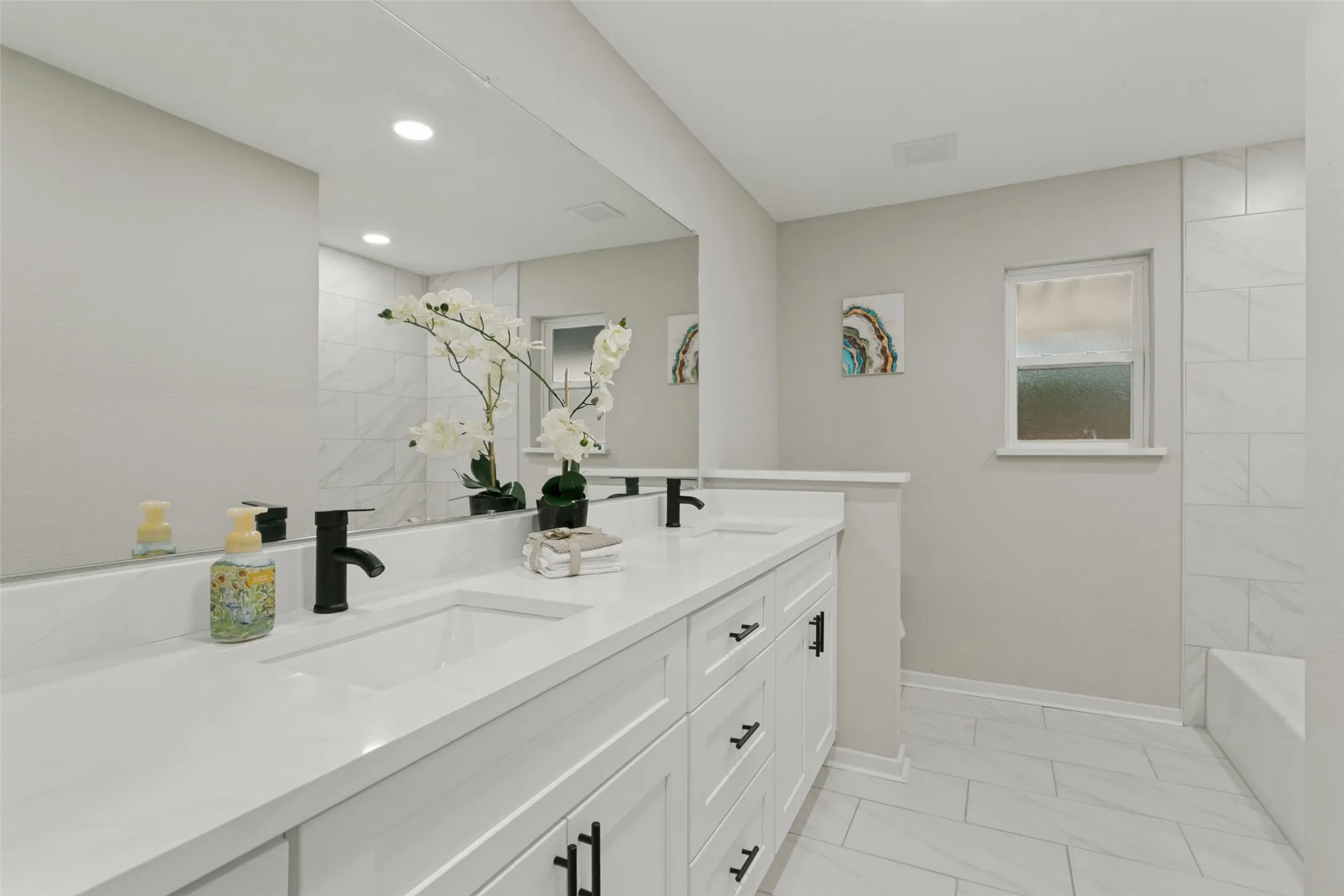 Large Hall Bath with double sinks