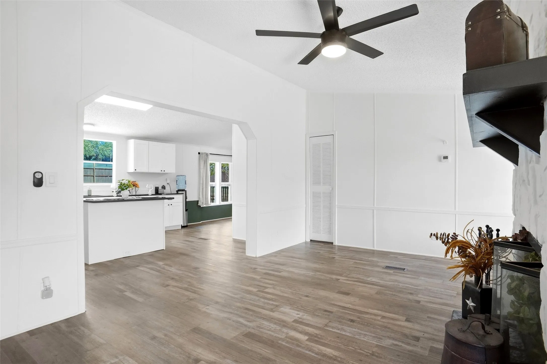 View from Family Room to Kitchen