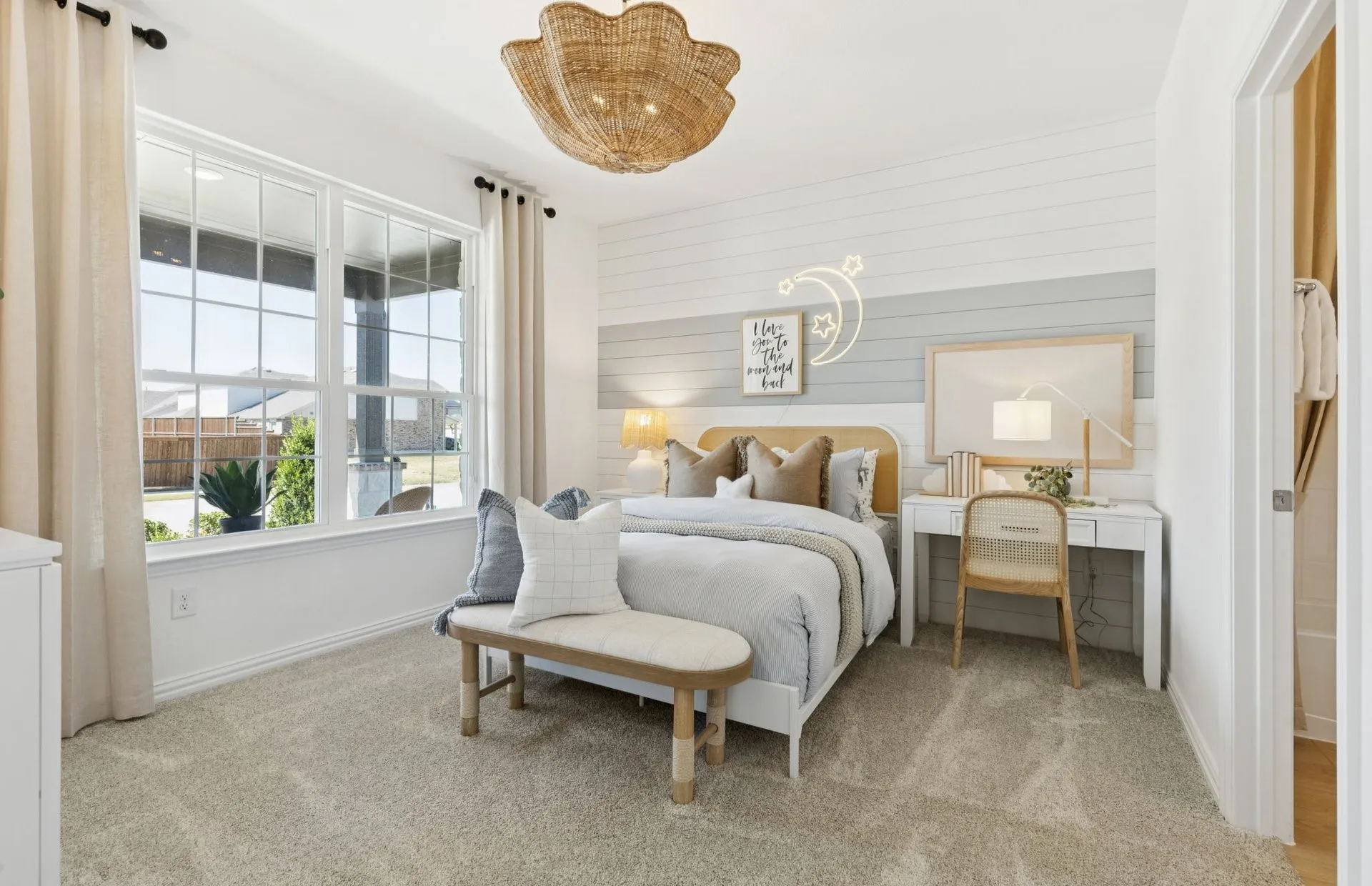 *Model Representation - Spacious secondary bedroom with large windows