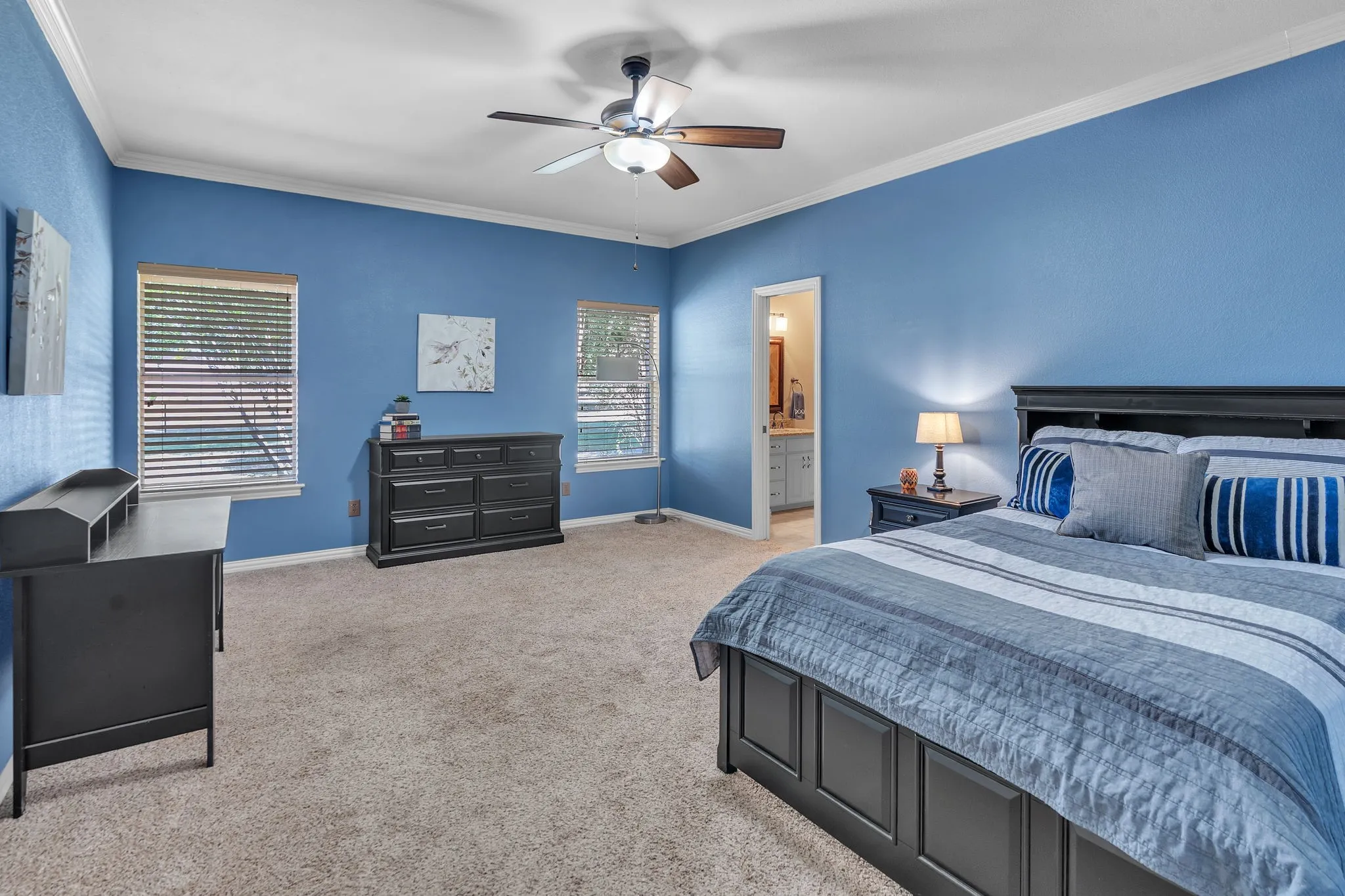 Large secondary bedroom with Jack & Jill bath