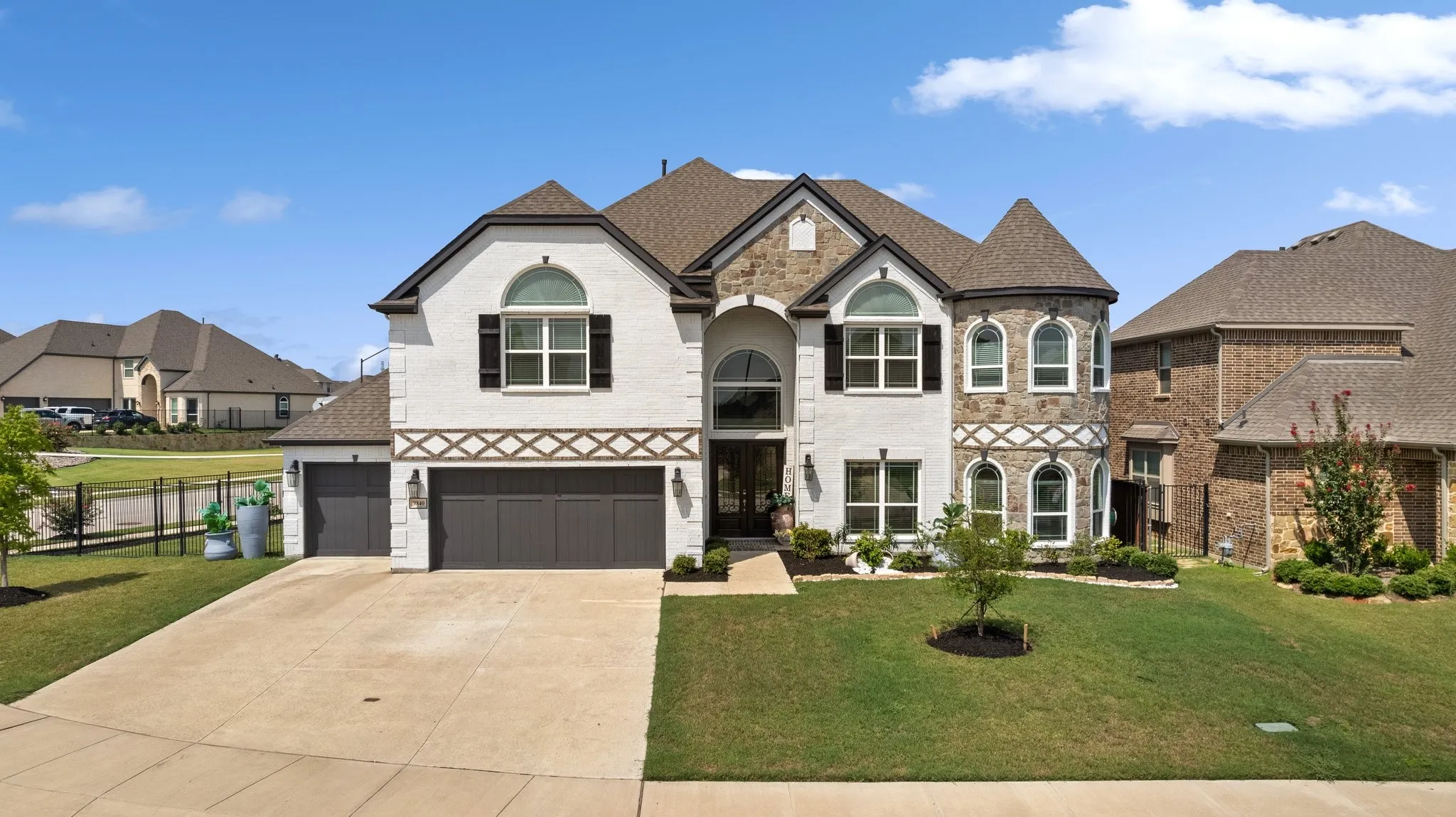Striking architecture, stone accents and distinctive curb appeal make this impressive La Frontera home stand out from the moment you arrive.