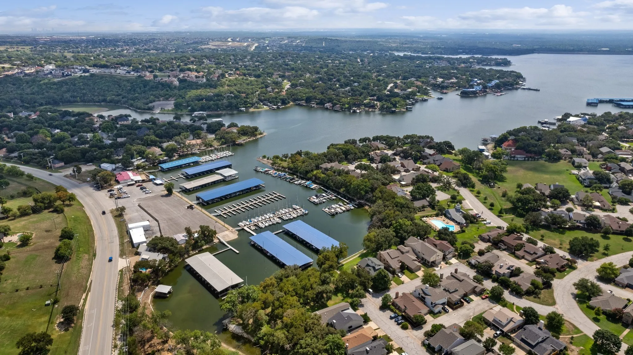 Eagle Mountain Lake Aerial: Lake living is just down the road! Eagle Mountain Lake offers boating, fishing and endless opportunities to enjoy the water.