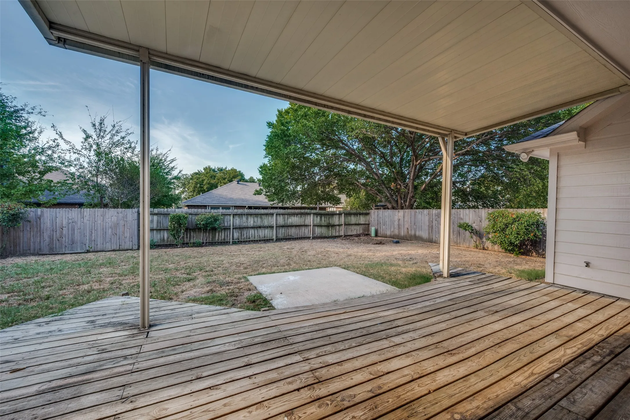 Back yard with deck.