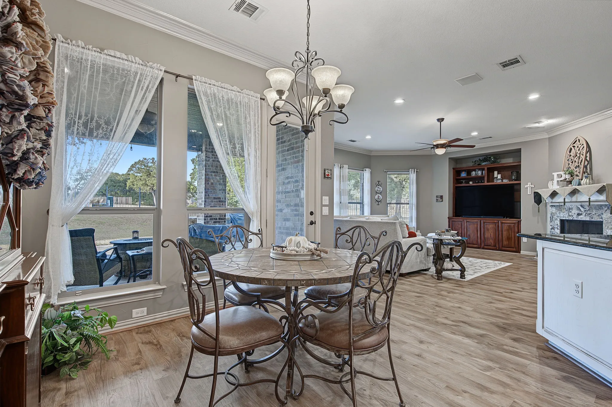 Wood-finish flooring throughout