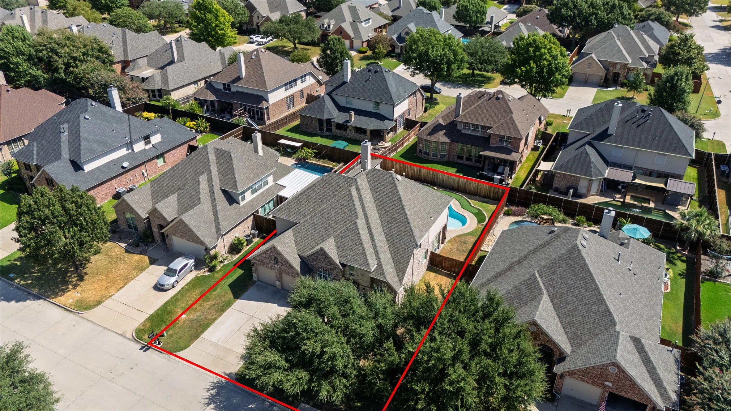 Ariel view of property