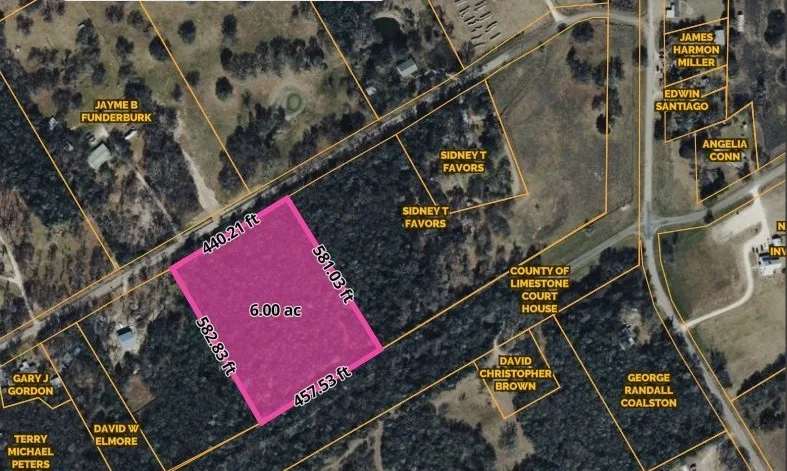 Plat Map. Illustrating the boundaries and approx dimensions of the property to make 6 acres