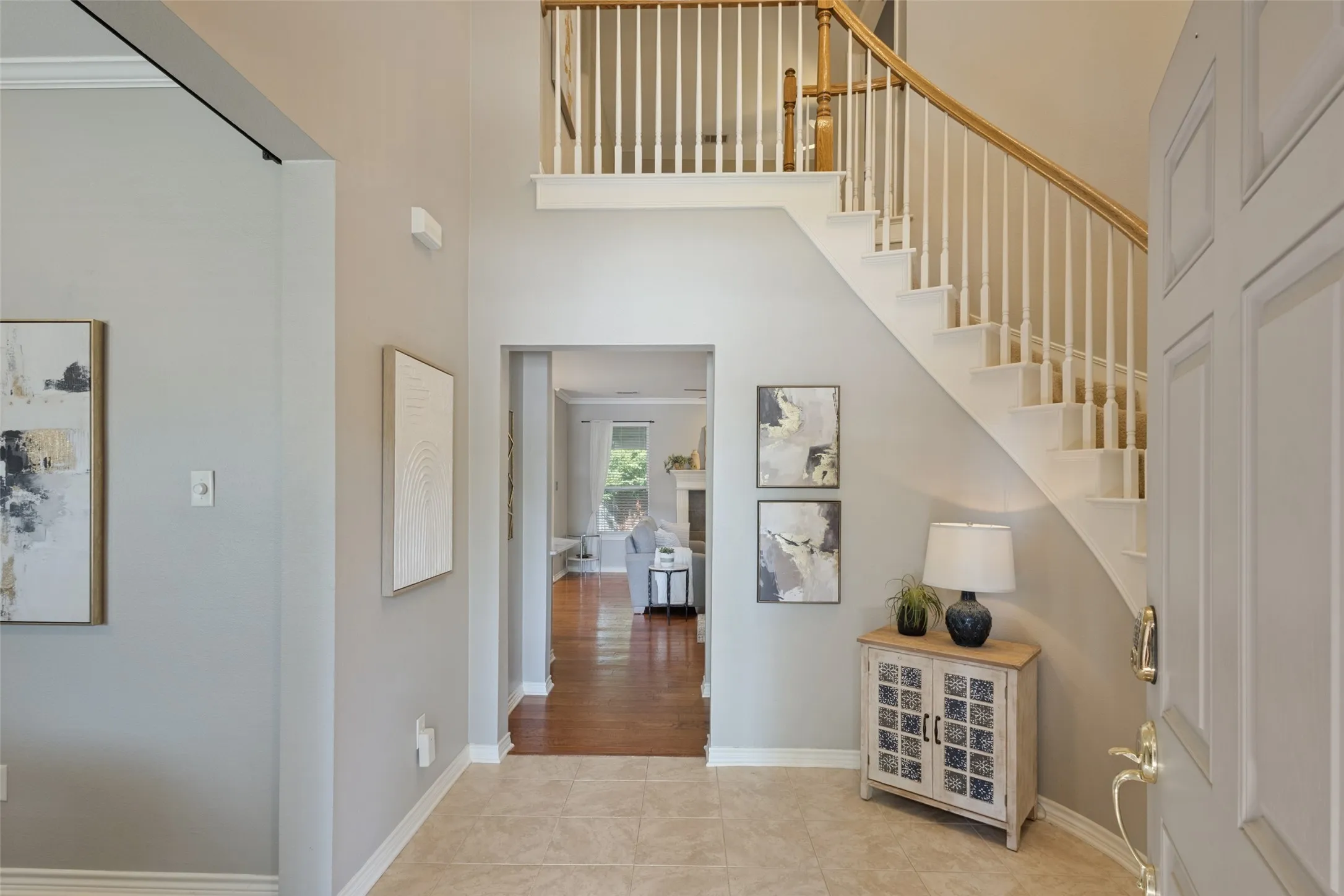 There is a feeling of spaciousness upon entering the home.