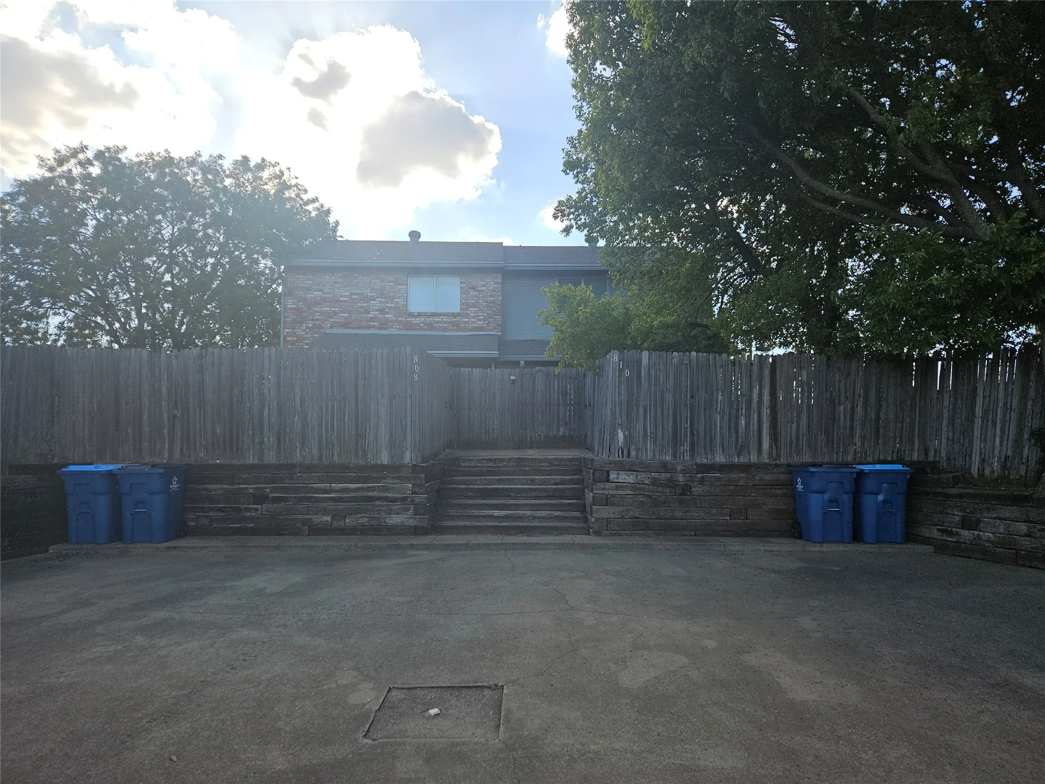 808-810 Red Bud - back alley parking and garbage pickup. 808 is on the left, 810 is on the right.