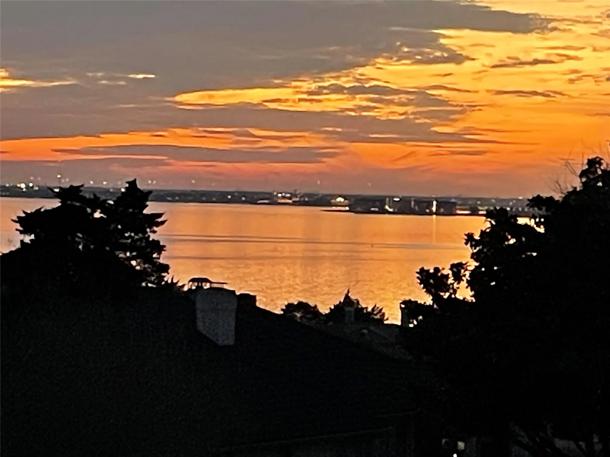 Picture taken from upper deck at dusk!  Wonderful place to catch a beautiful Texas sunset!