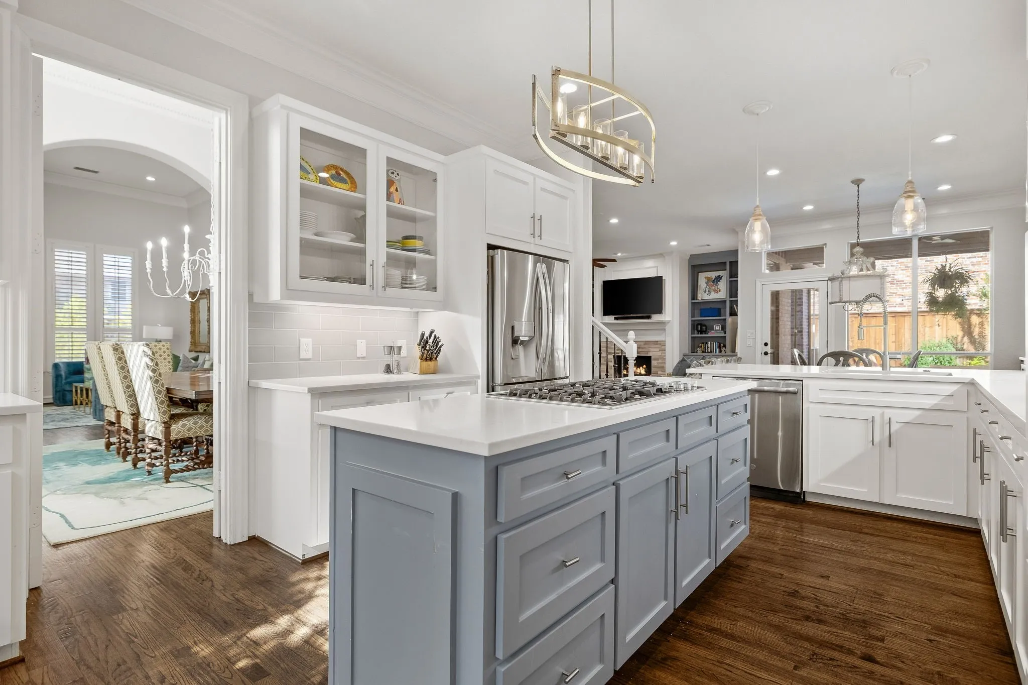 Kitchen flows into the formal dining room making entertaining a breeze.