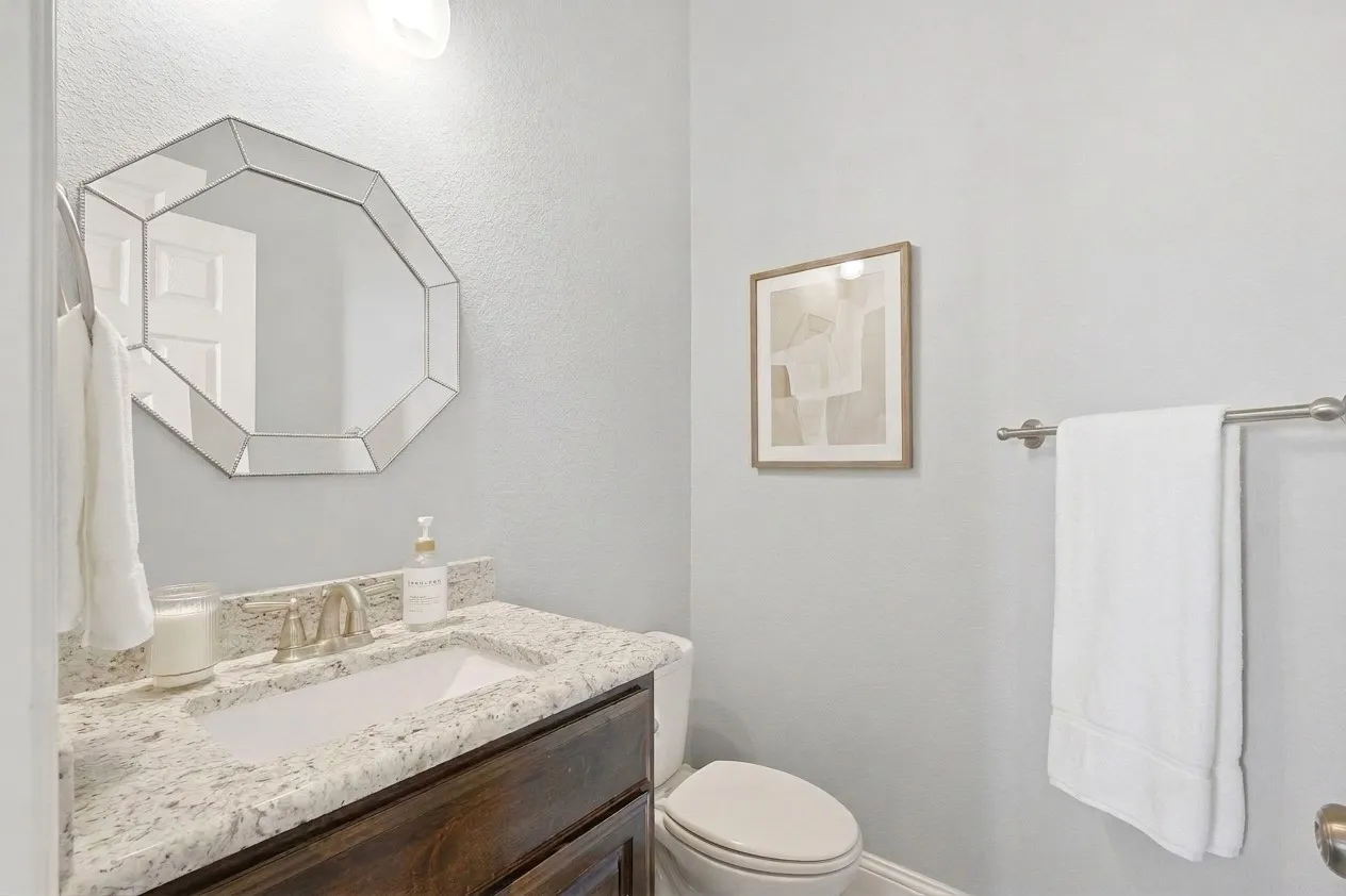 Half bath to service guests.