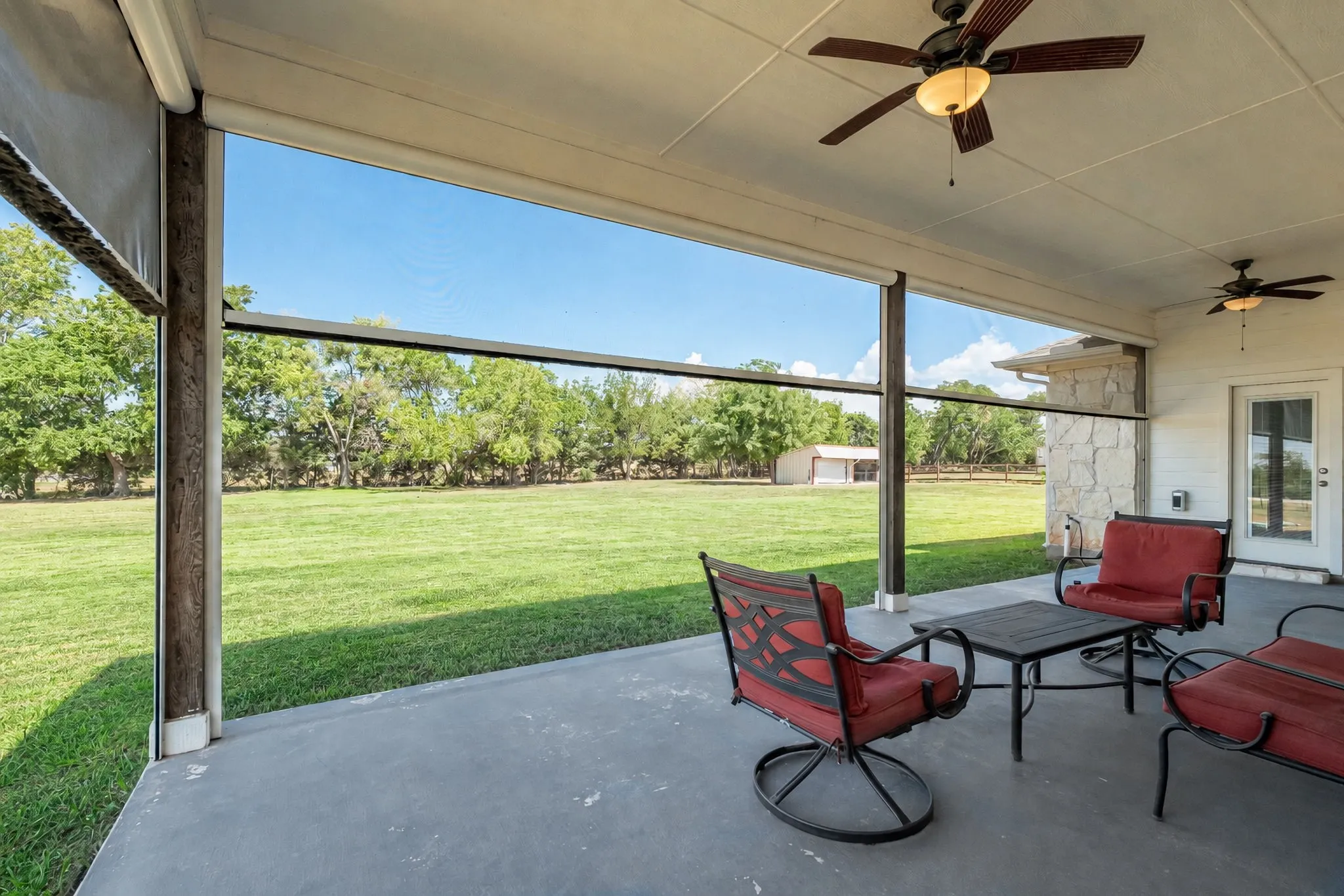 Automatic screens on back patio.