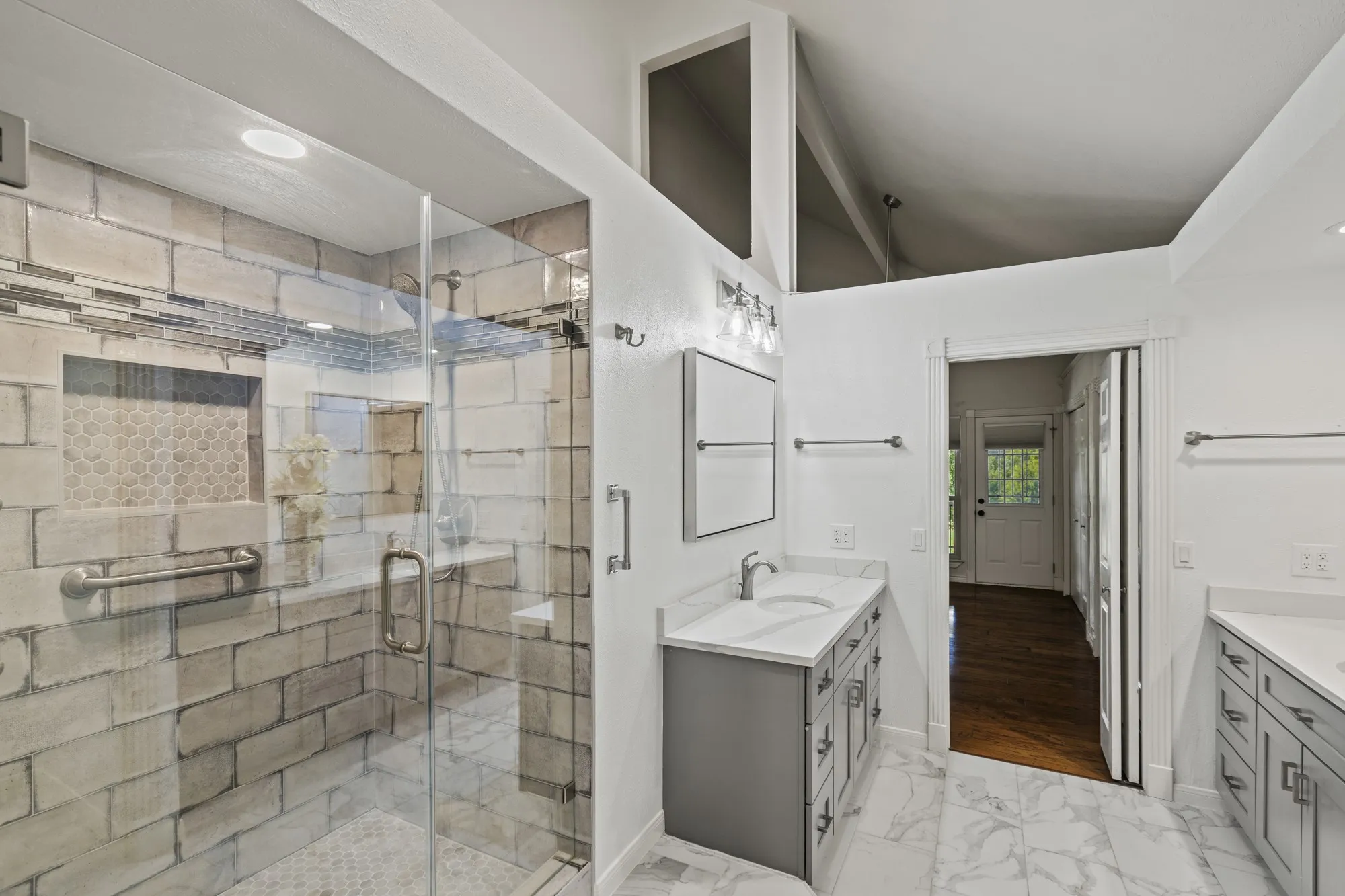 Huge Shower with Glass Doors