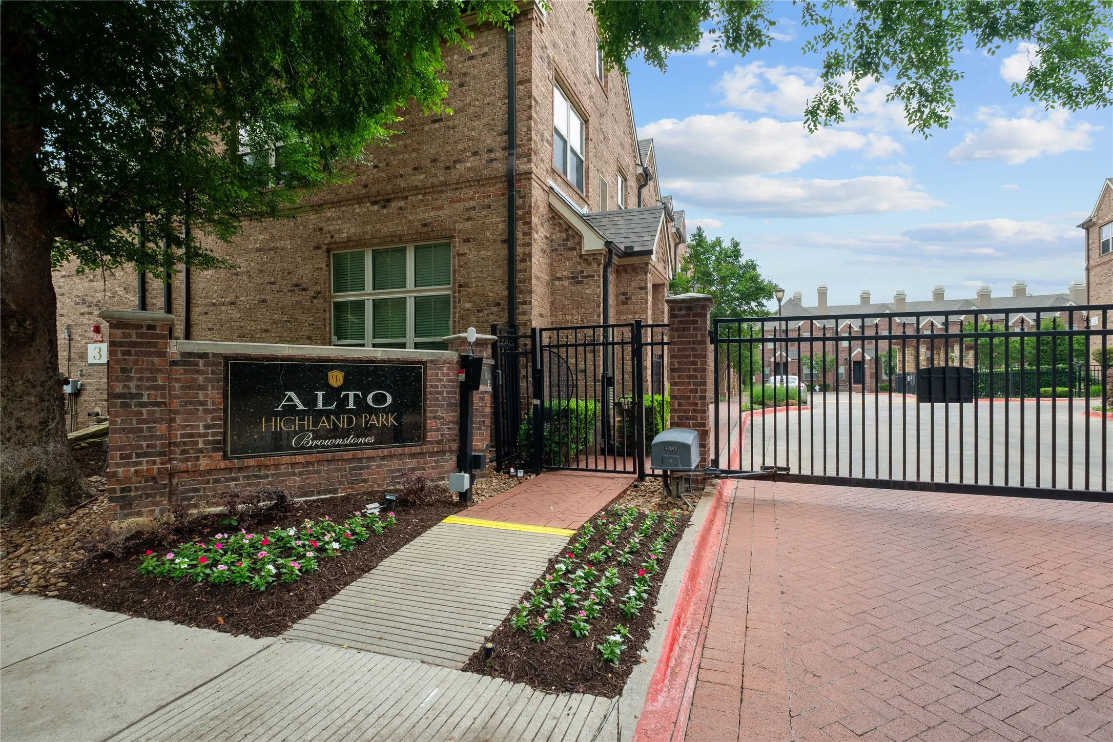 Gated Entry to the Brownstone units