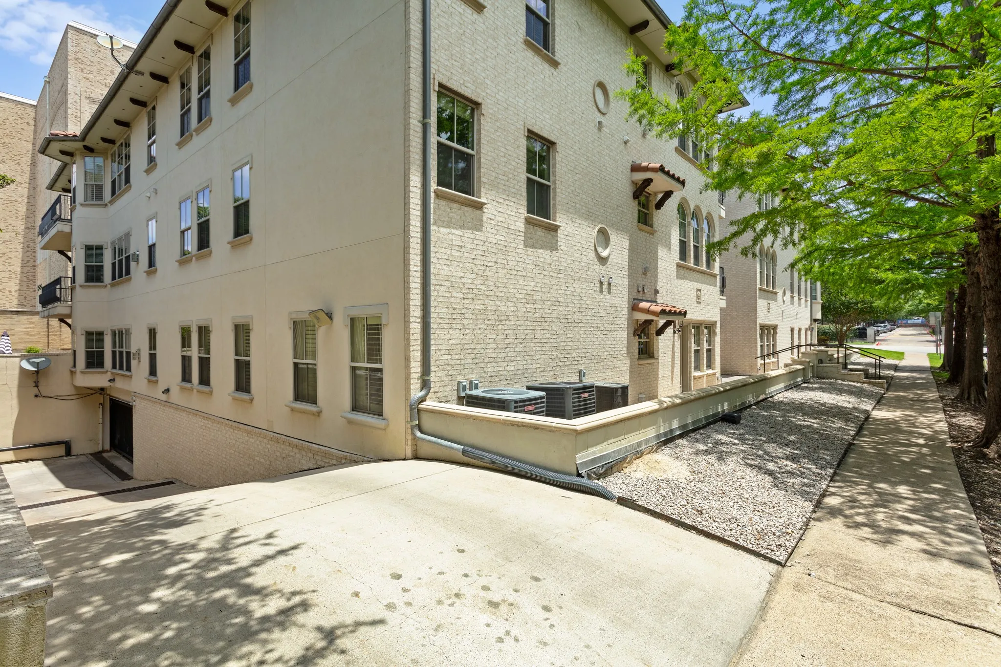 Structure and drive to gated garage area
