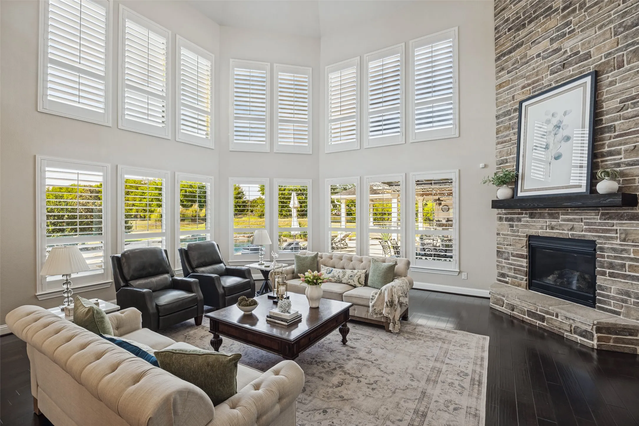Plantation shutters and hardwood floors