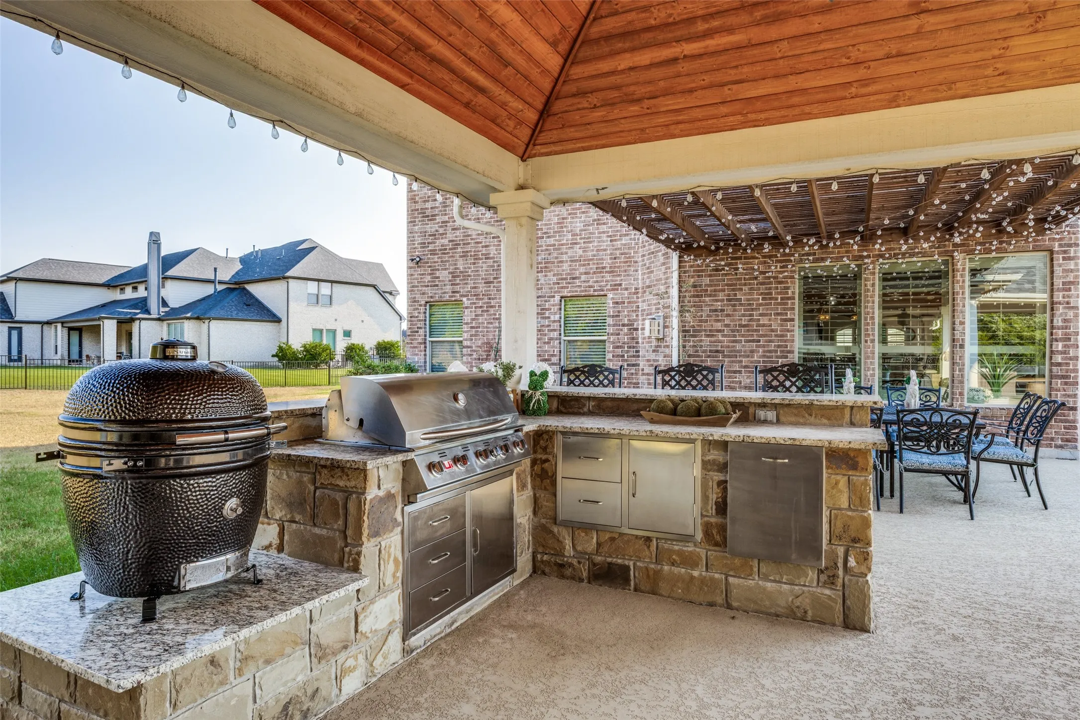 Outdoor kitchen with grills