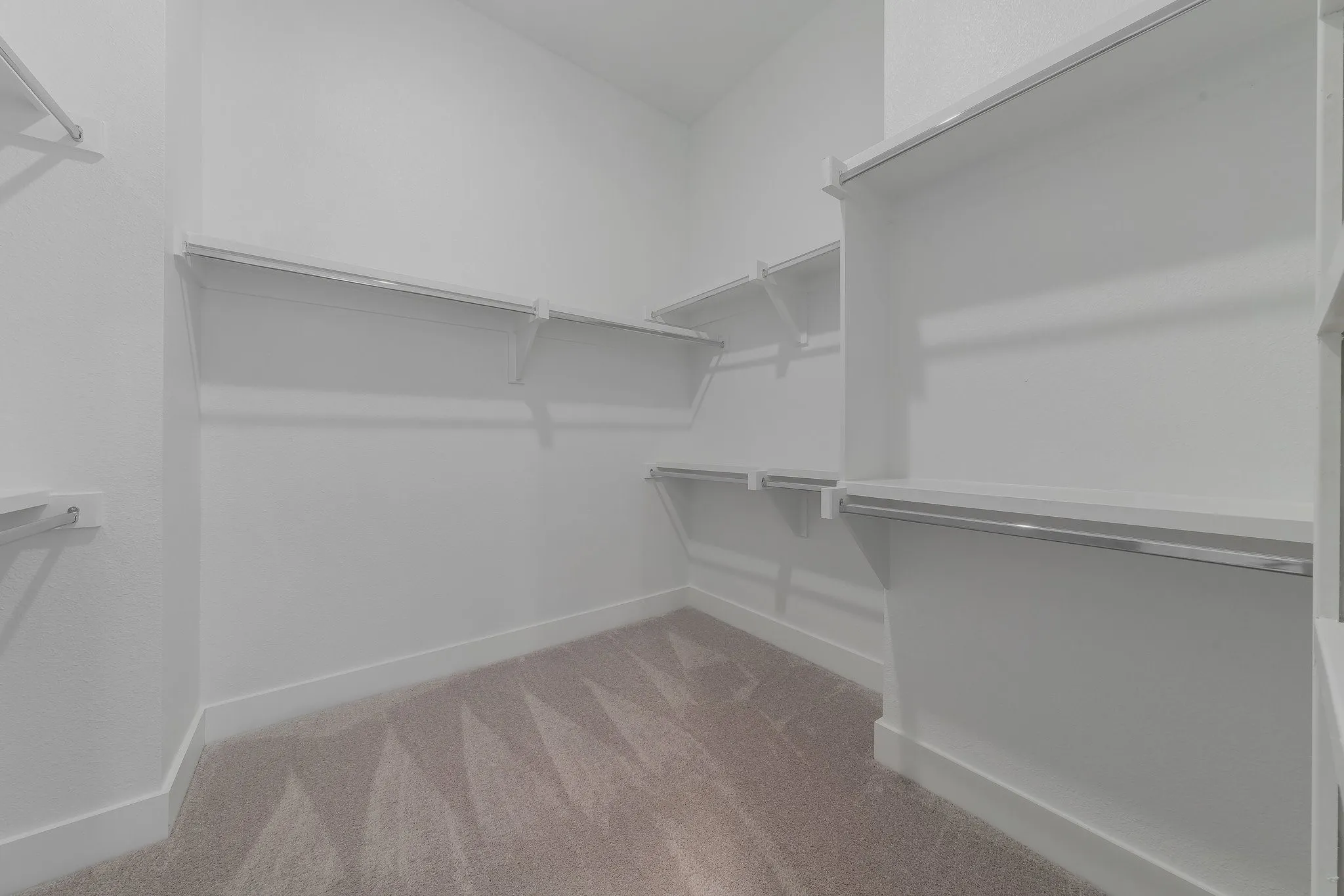 Spacious closet with carpet