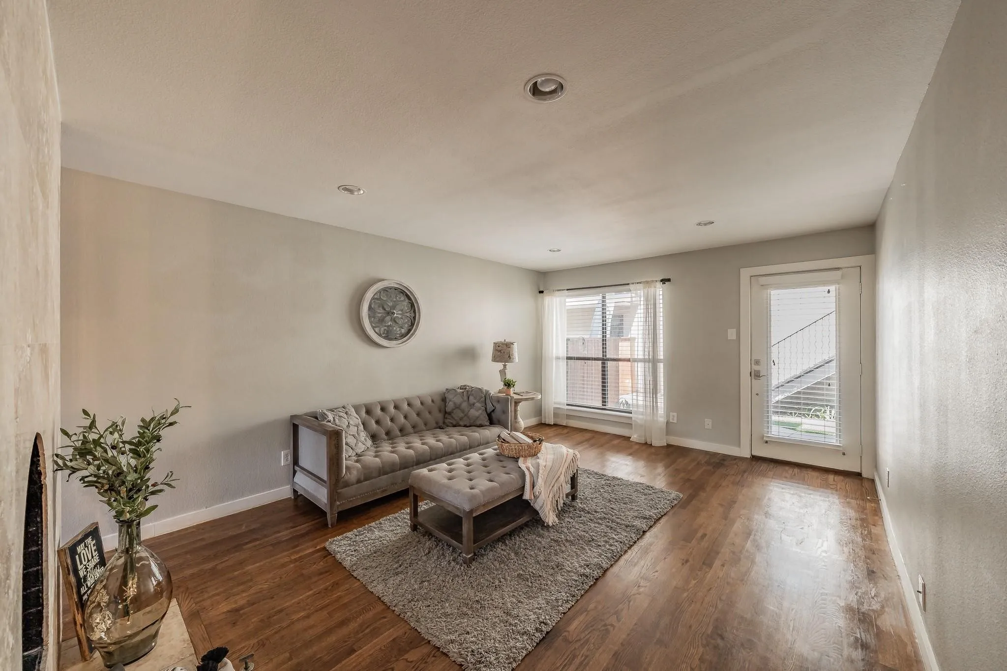 Hardwood-style flooring throughout