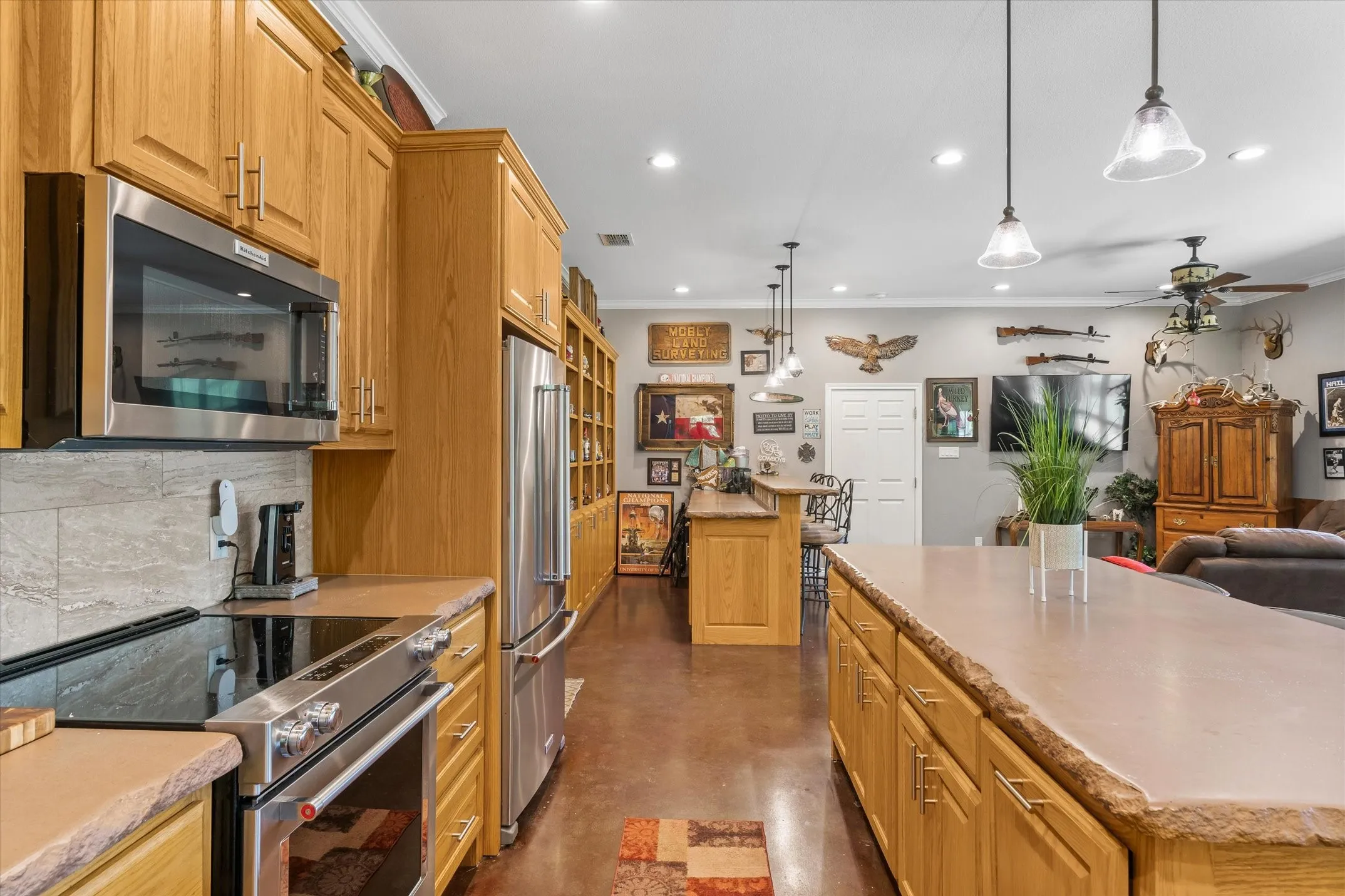 You will love the concrete countertops!
